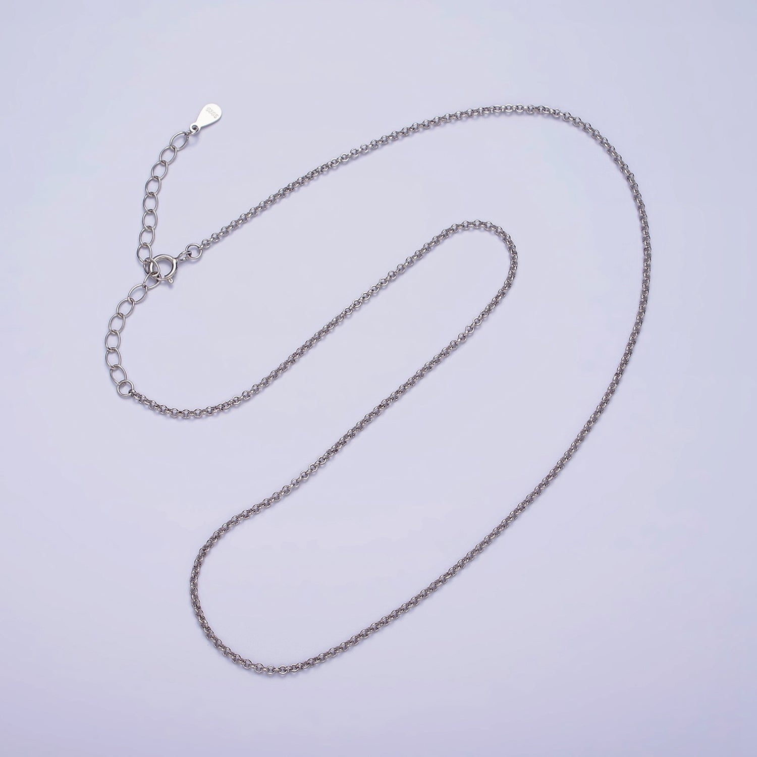 S925 Sterling Silver 1.1mm Dainty Cable Chain 15.35 Inch Chain Choker Necklace | WA-1964 - DLUXCA