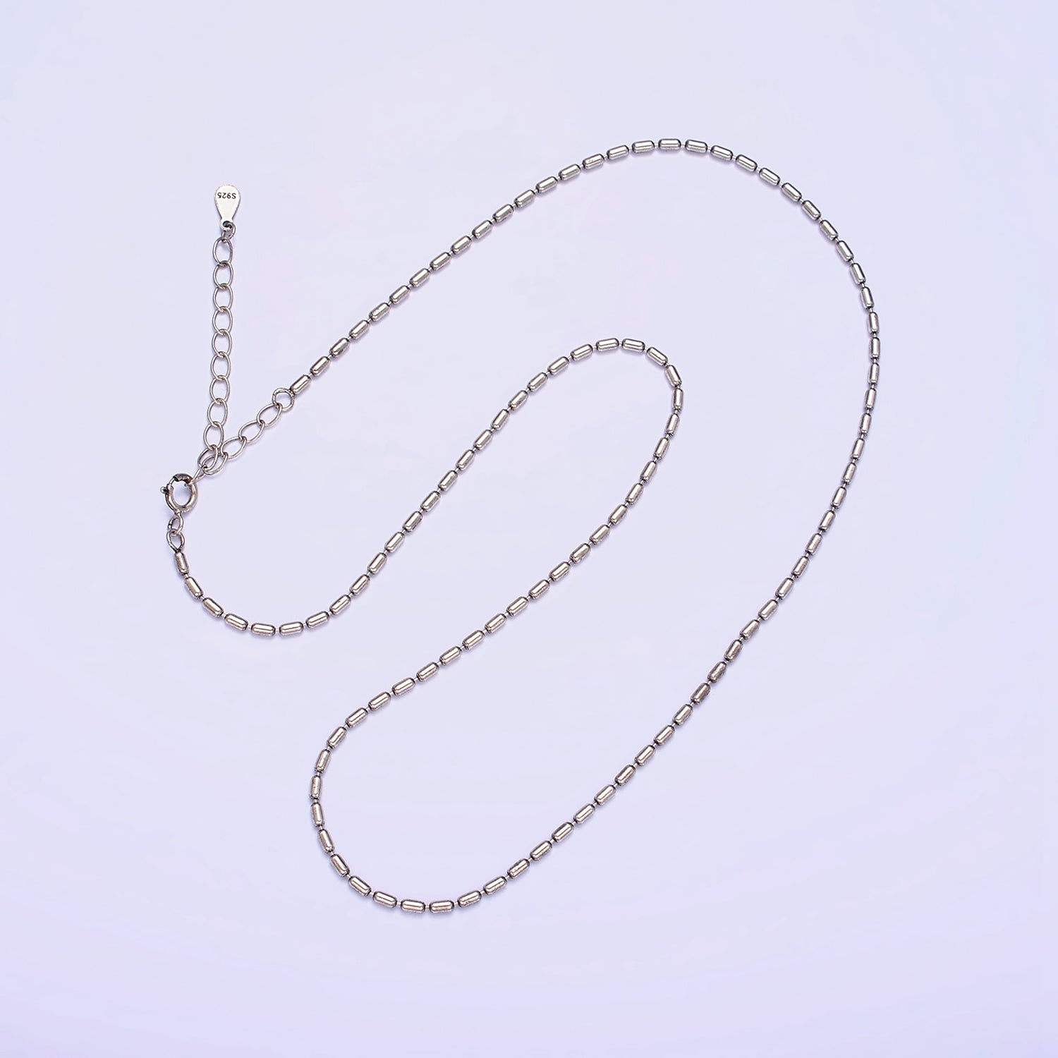 S925 Sterling Silver 1.5mm Dainty Tube 15.5 Inch Choker Chain Necklace | WA-1978 - DLUXCA