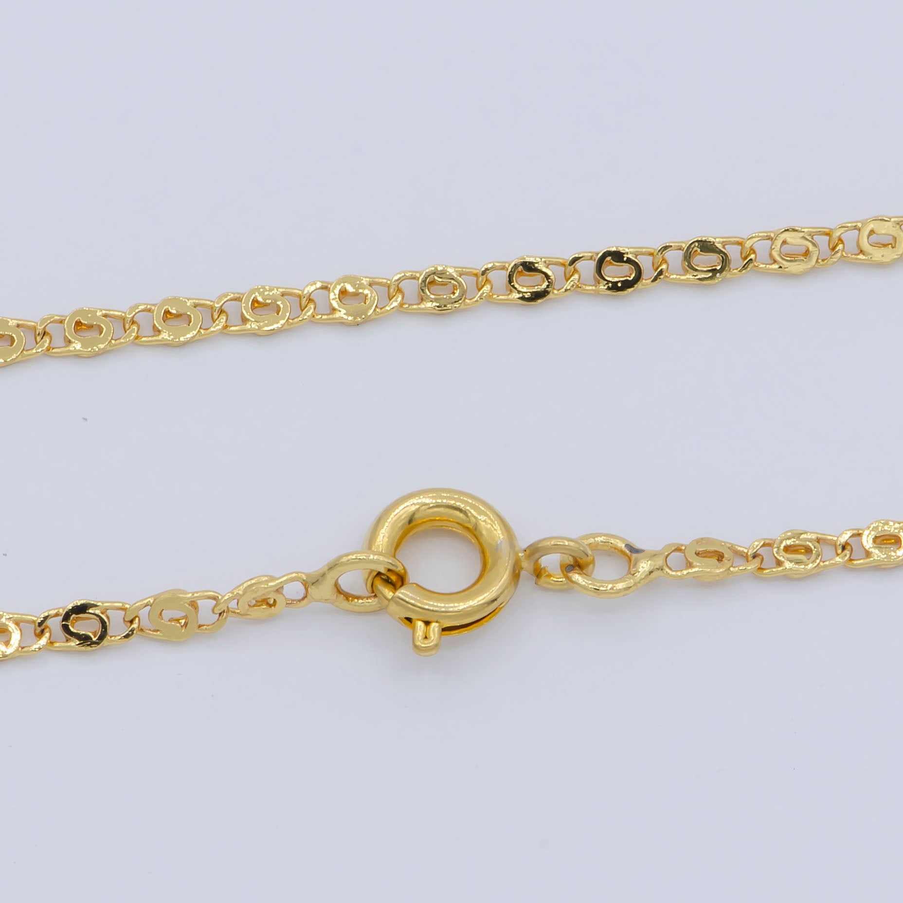 Clearance Pricing BLOWOUT 24K Gold Filled 1.8mm Scroll Unique Link 18 Inch Layering Chain Necklace | WA-197 - DLUXCA