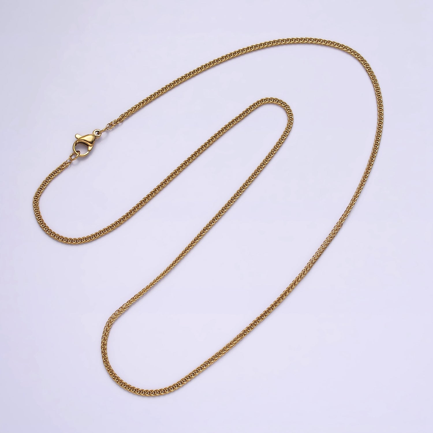 Stainless Steel 1.5mm Dainty Curb Chain 18 Inch Layering Necklace | WA-2000 - DLUXCA