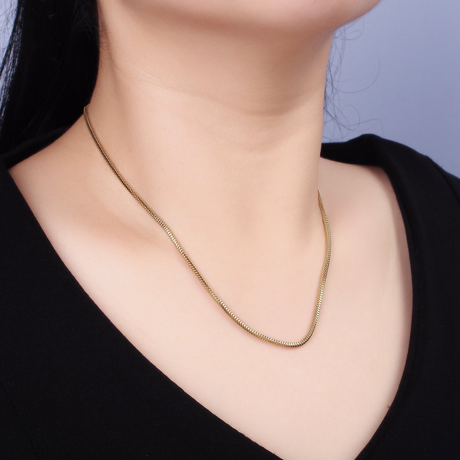 Stainless Steel 2mm Box Chain 18 Inch Layering Necklace | WA-2018 - DLUXCA