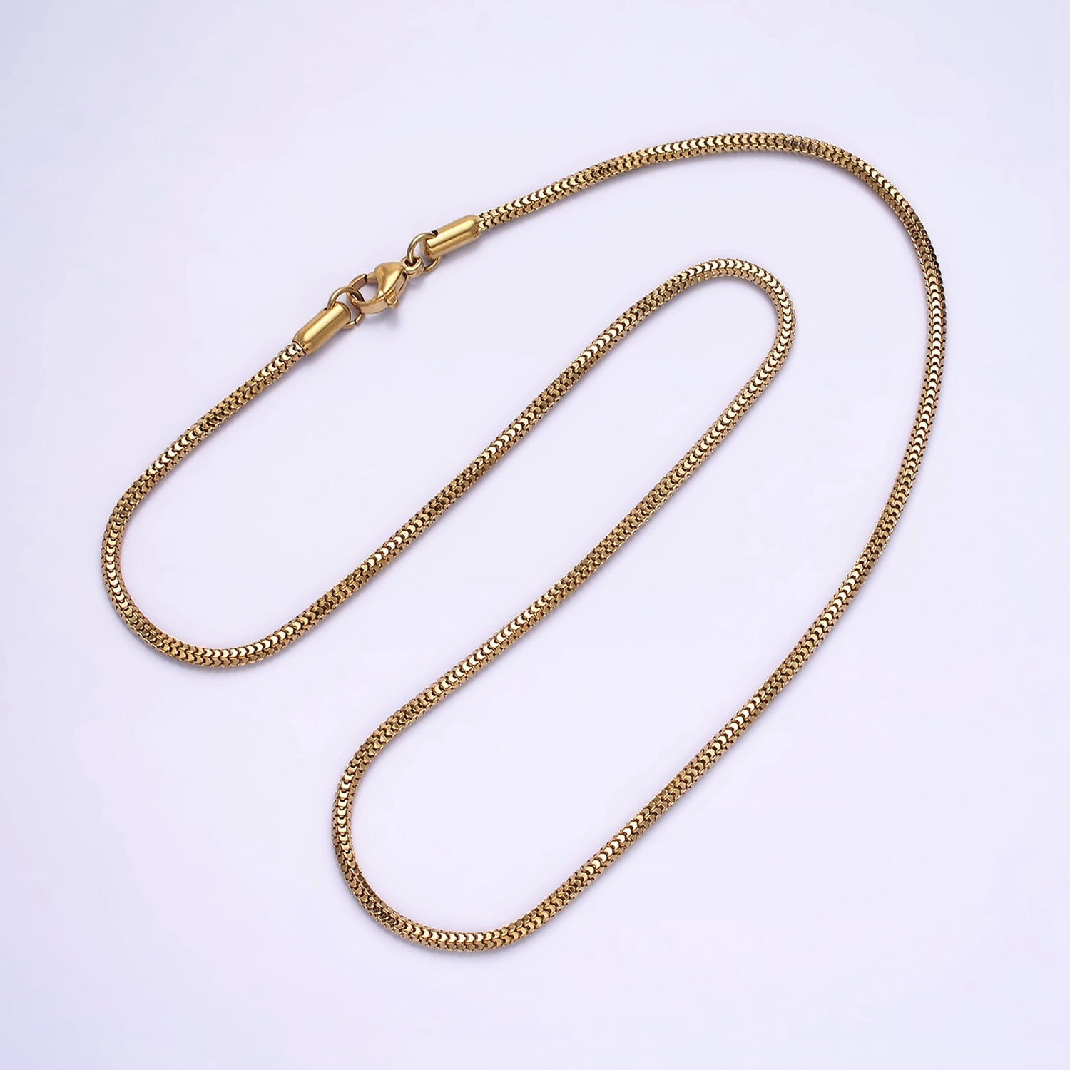 Stainless Steel 2mm Box Chain 18 Inch Layering Necklace | WA-2018 - DLUXCA