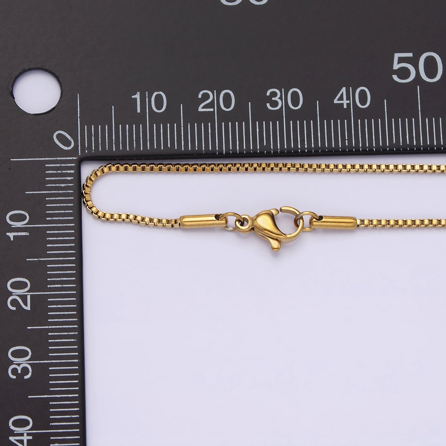 Stainless Steel 1.1mm Dainty Box 17.72 Inch Layering Princess Chain Necklace | WA-2023 - DLUXCA