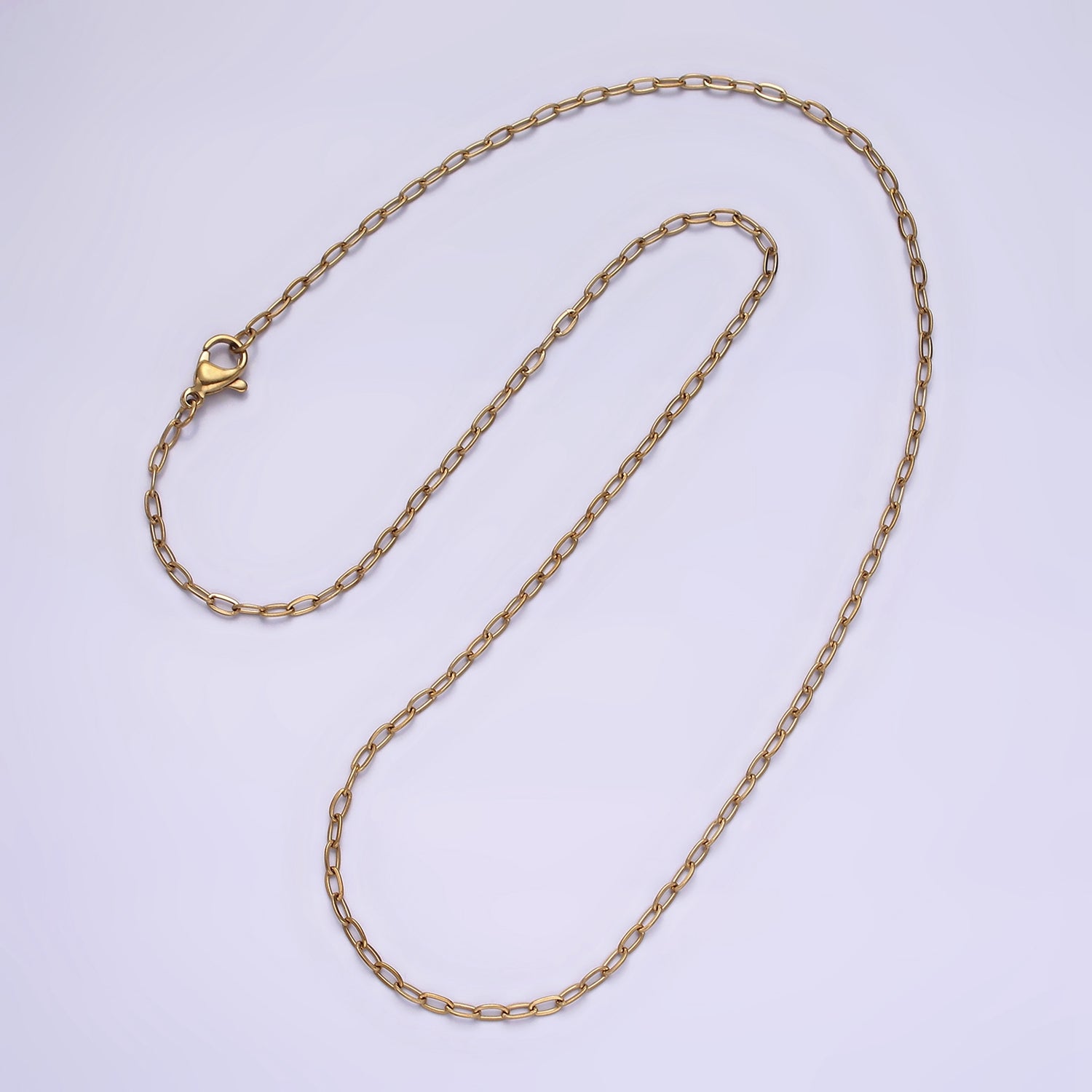 Stainless Steel 2mm Dainty Cable Chain 17.72 Layering Chain Necklace | WA-2025 - DLUXCA