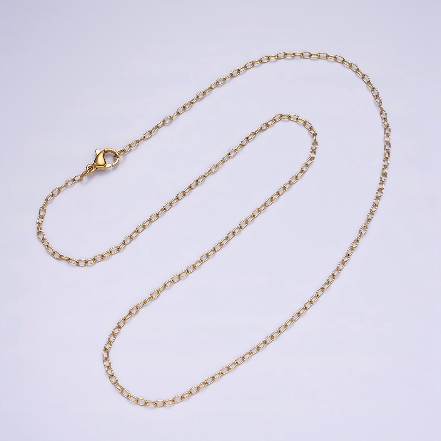 Stainless Steel 1.8mm Dainty Cable 18 Inch Layering Chain Necklace | WA-2026 - DLUXCA