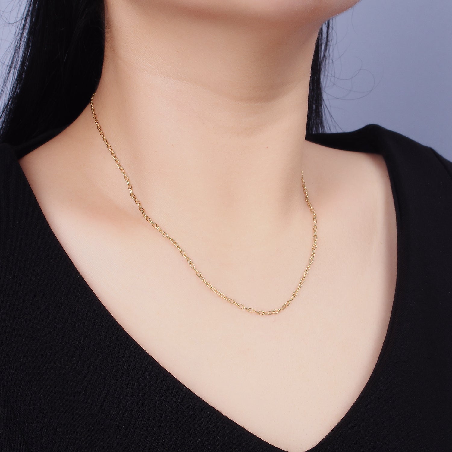 Stainless Steel 1.8mm Dainty Cable 18 Inch Layering Chain Necklace | WA-2026 - DLUXCA