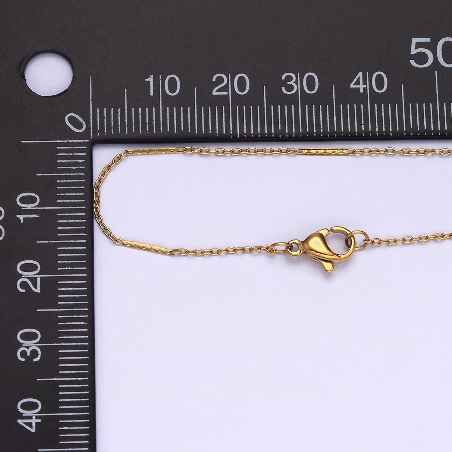 Stainless Steel 1mm Dainty Unique Flat Cable Link 17 Inch Chain Necklace | WA-2041 - DLUXCA