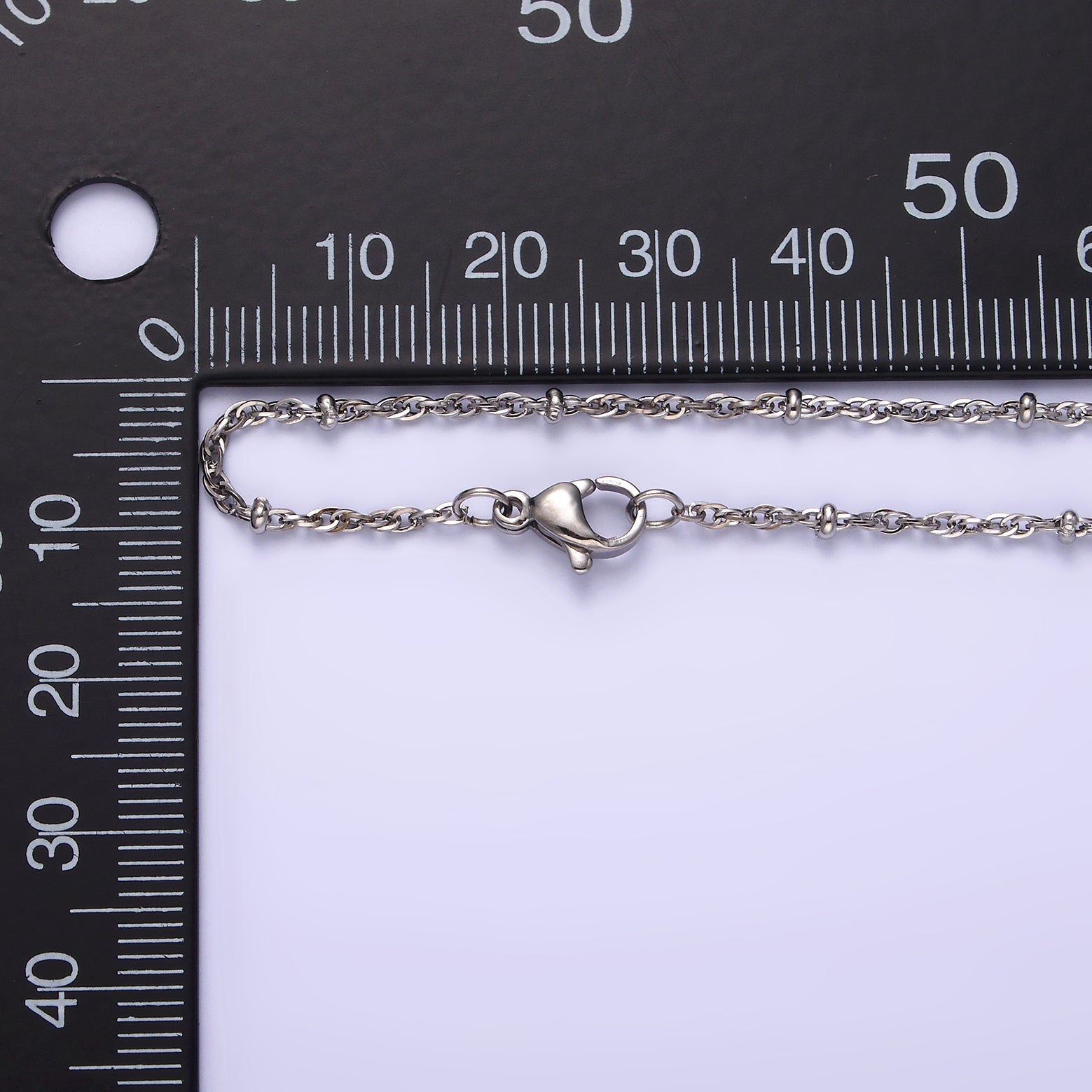 Stainless Steel 2mm Satellite Singapore 18 Inch Layering Chain Necklace | WA-2102 - DLUXCA