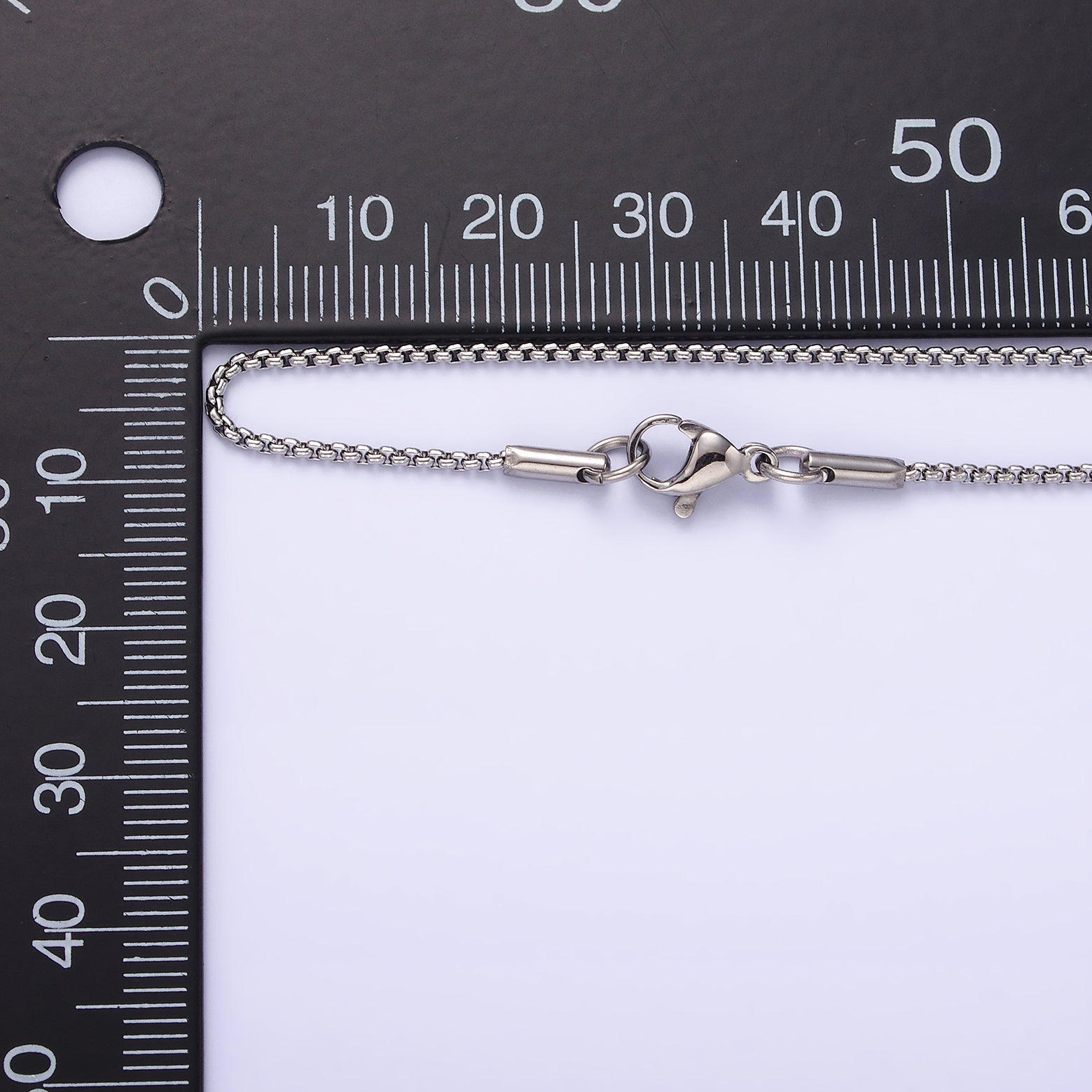 Stainless Steel 1.3mm Dainty Box 18 Inch Layering Chain Necklace | WA-2106 - DLUXCA