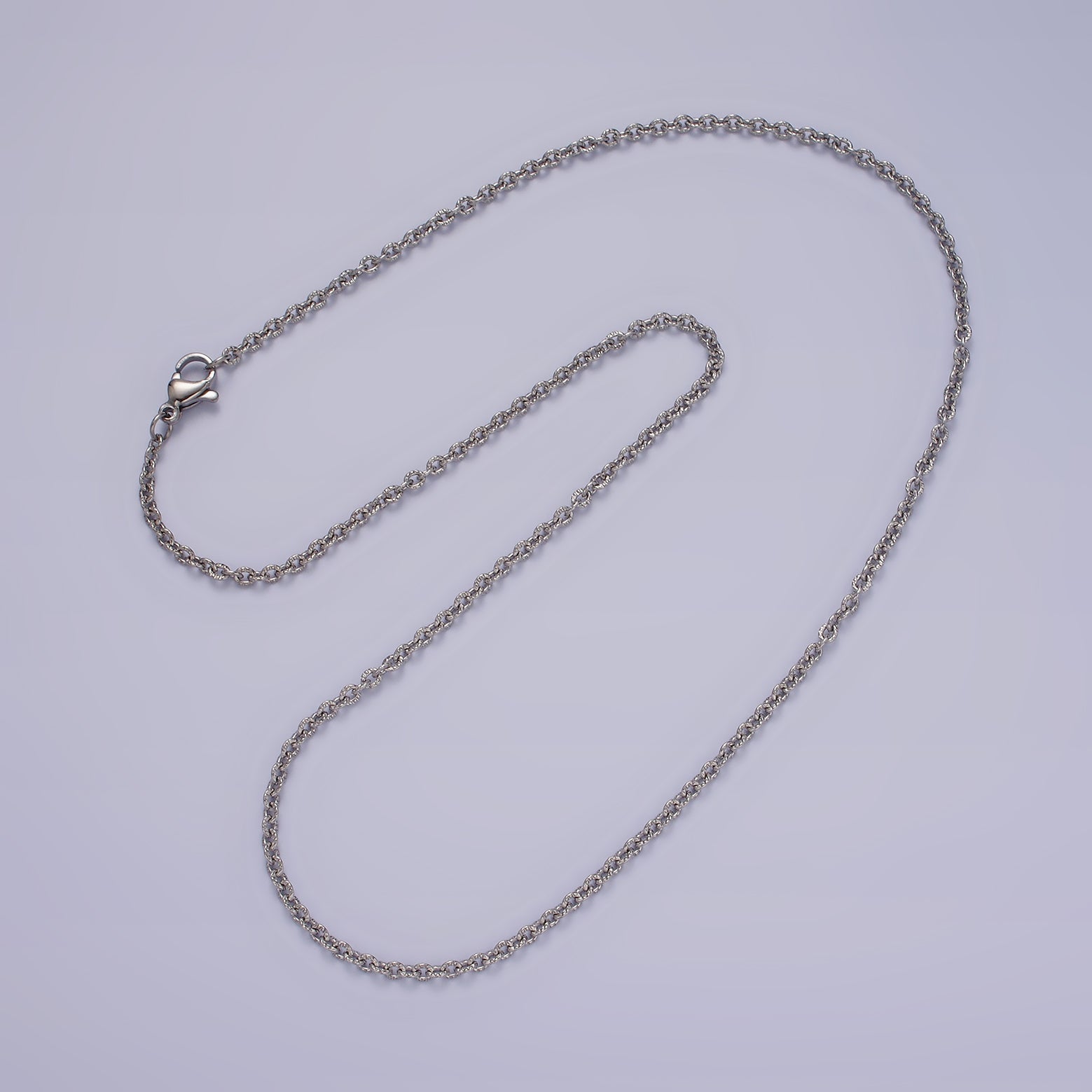 Stainless Steel 2mm Sunburst Cable 18 Inch Layering Chain Necklace in Gold & Silver | WA-1994 WA-2107