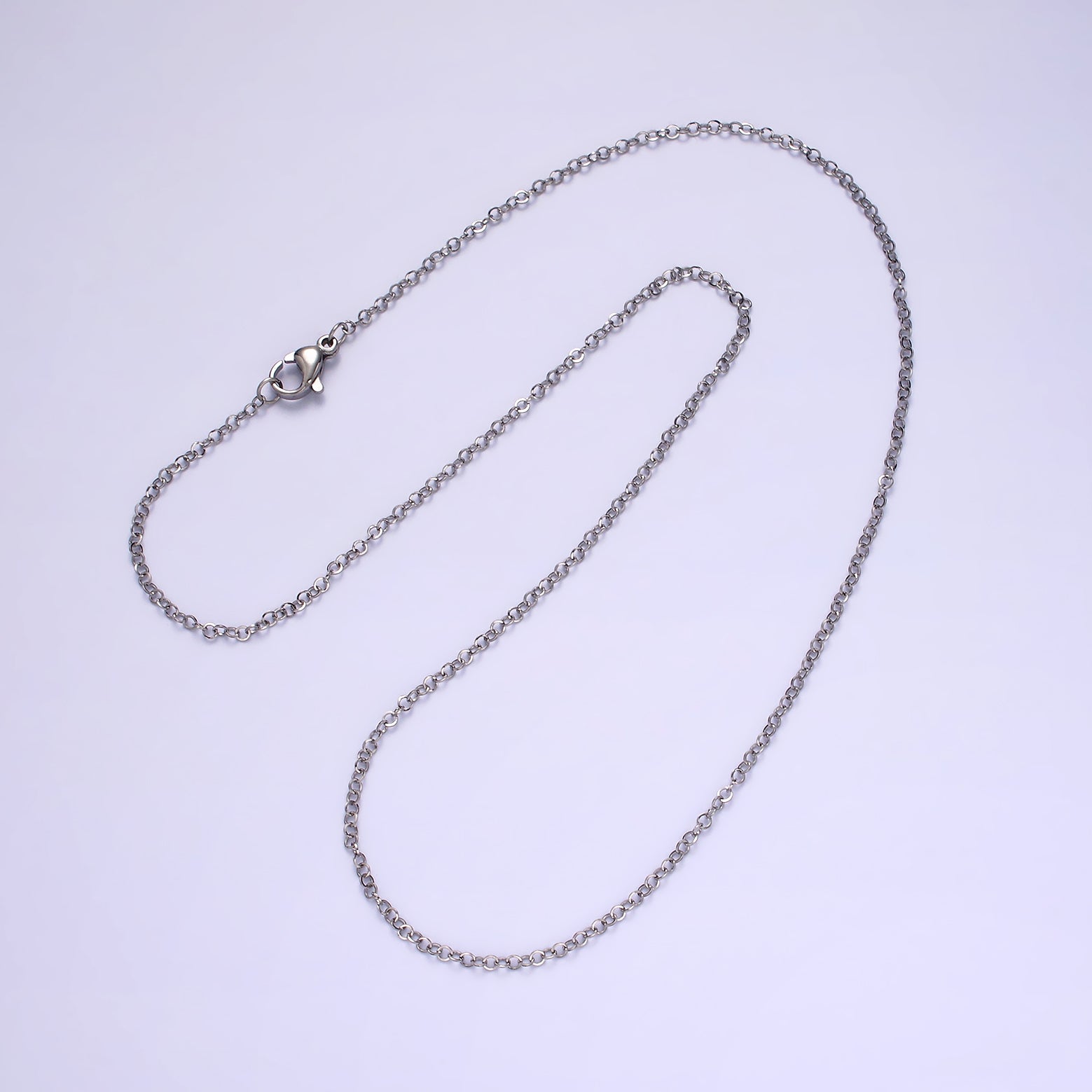 Stainless Steel 1.5mm Rolo 18 Inch Minimalist Layering Chain Necklace | WA-2109 - DLUXCA