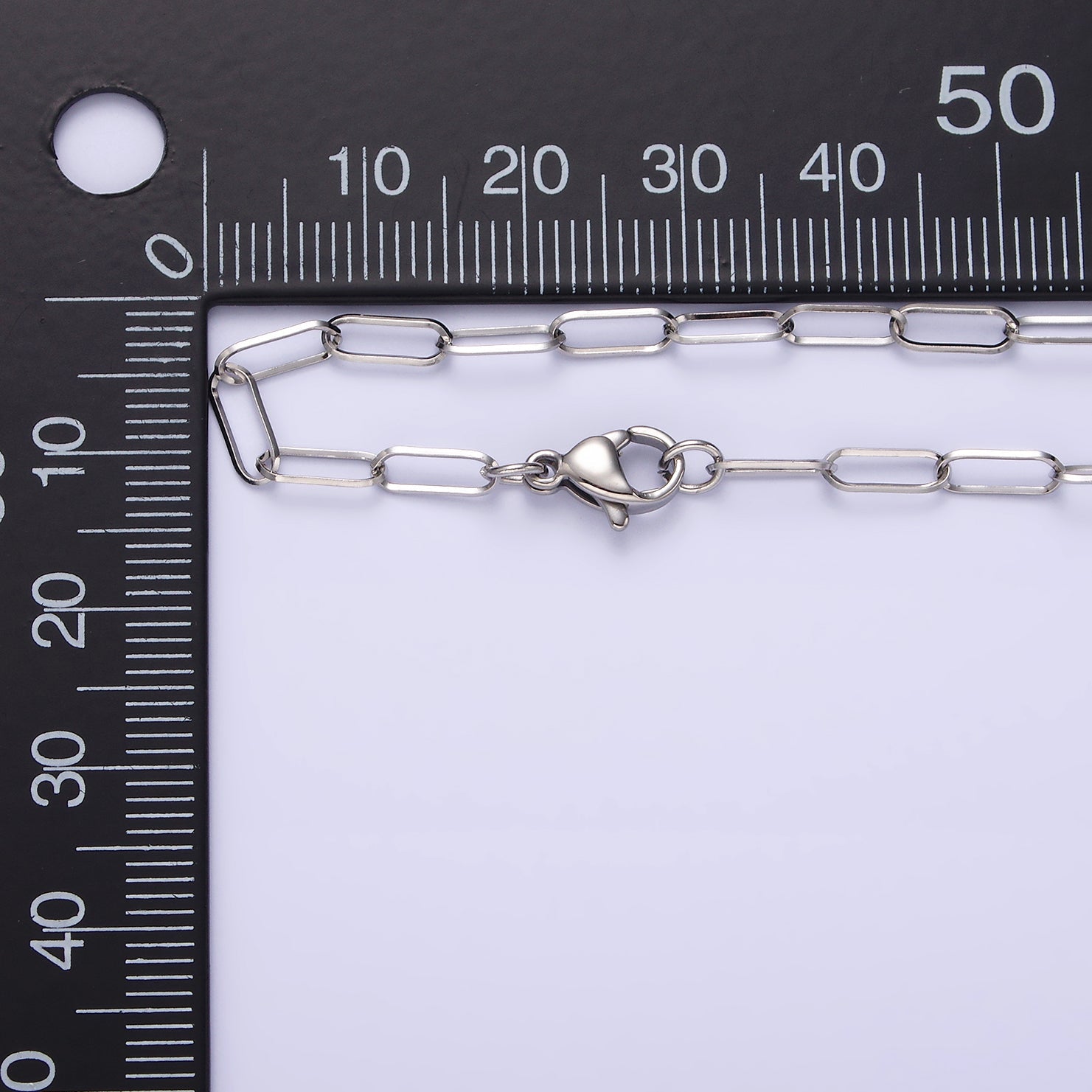 Stainless Steel 3.6mm Paperclip 18 Inch Layering Chain Necklace | WA-2111 - DLUXCA