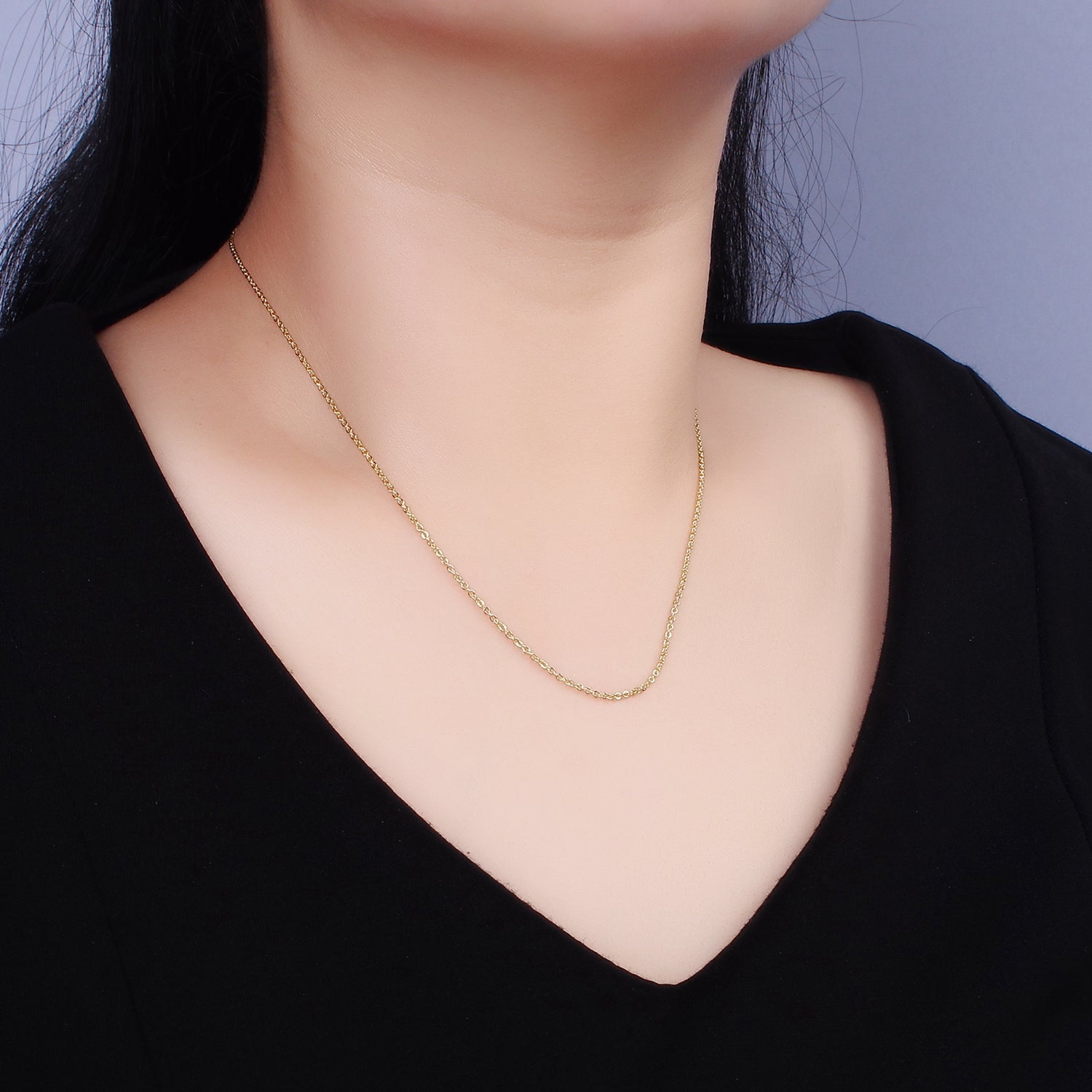 14K Gold Filled 1.2mm Dainty Cable Chain 18 Inch, 16 Inch, 20 Inch Layering Chain Necklace | WA-2117 ~ WA-2119 - DLUXCA