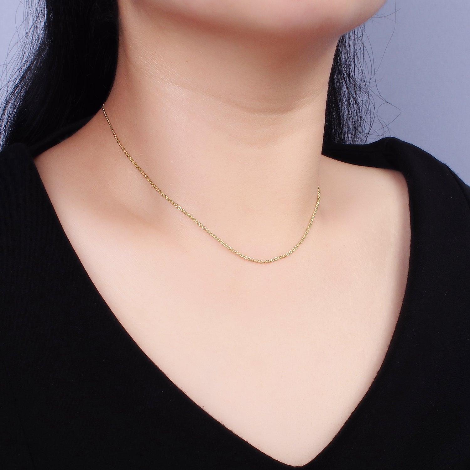 14K Gold Filled 1.2mm Dainty Cable Chain 18 Inch, 16 Inch, 20 Inch Layering Chain Necklace | WA-2117 ~ WA-2119 - DLUXCA