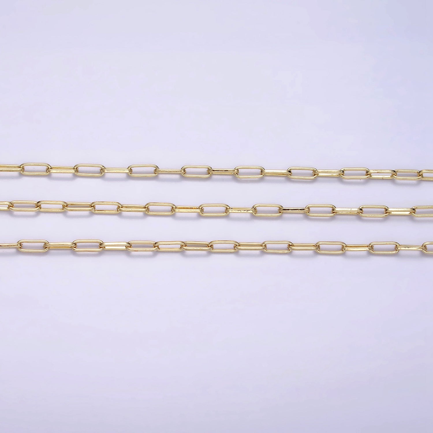 14K Gold Filled 2.3mm Paperclip 16 Inch, 18 Inch, 20 Inch Layering Chain Necklace | WA-2120 ~ WA-2123 - DLUXCA