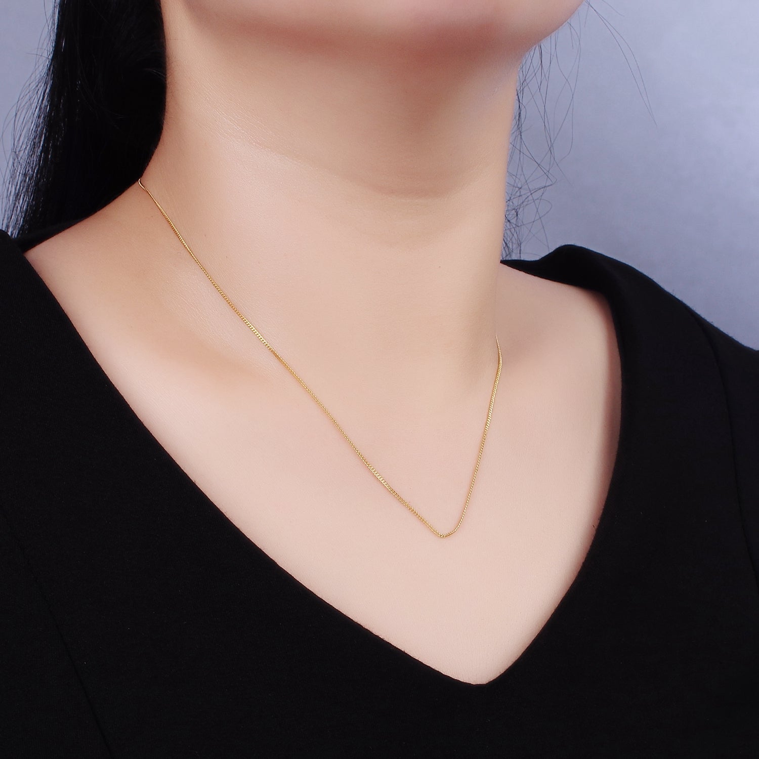 24K Gold Vermeil Style Necklace Chain, 925 Sterling Silver BOX Necklace Chain w/ Heavy Gold Plated WA-2153 WA-2154 - DLUXCA