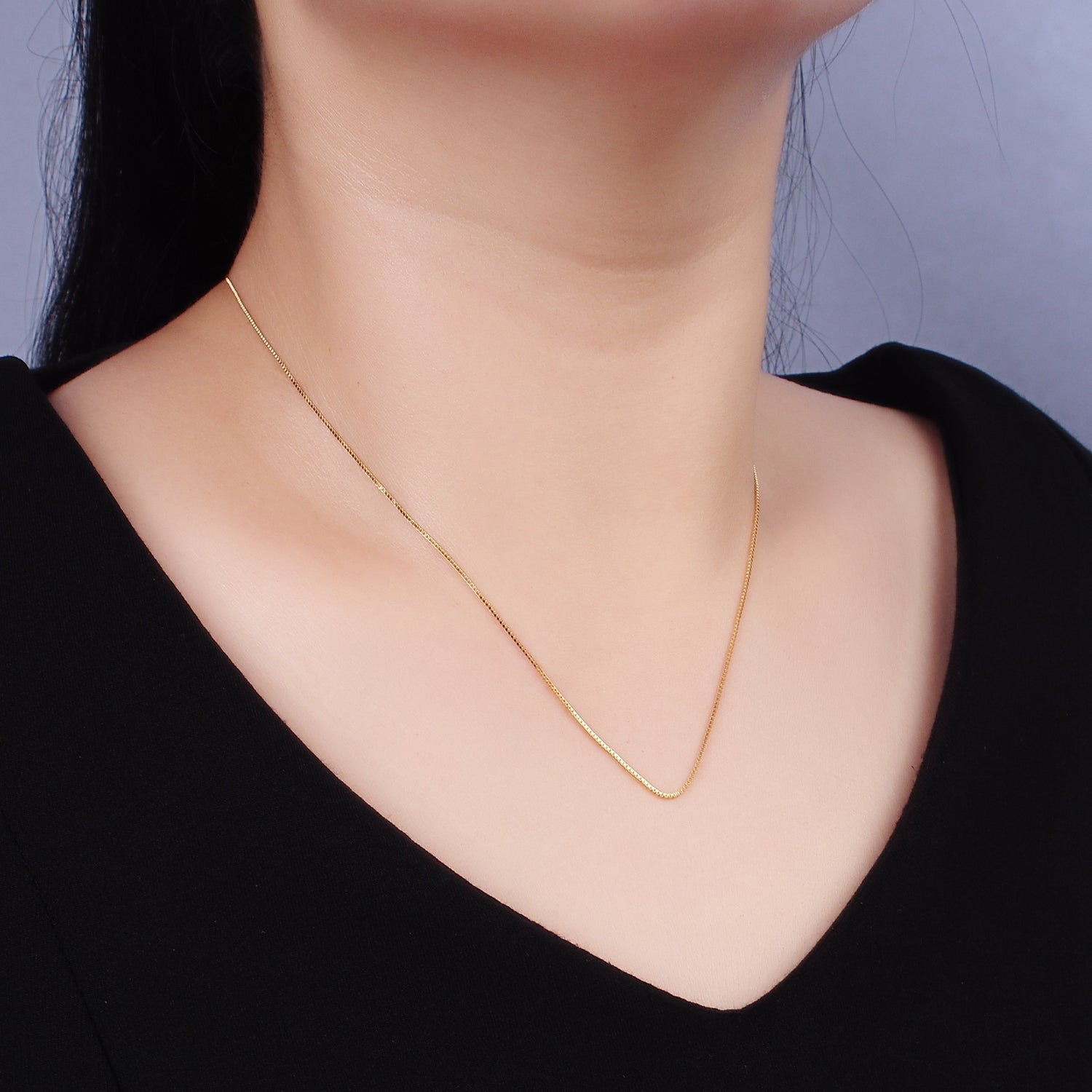 24K Gold Vermeil Style Necklace Chain, 925 Sterling Silver BOX Necklace Chain w/ Heavy Gold Plated WA-2153 WA-2154 - DLUXCA