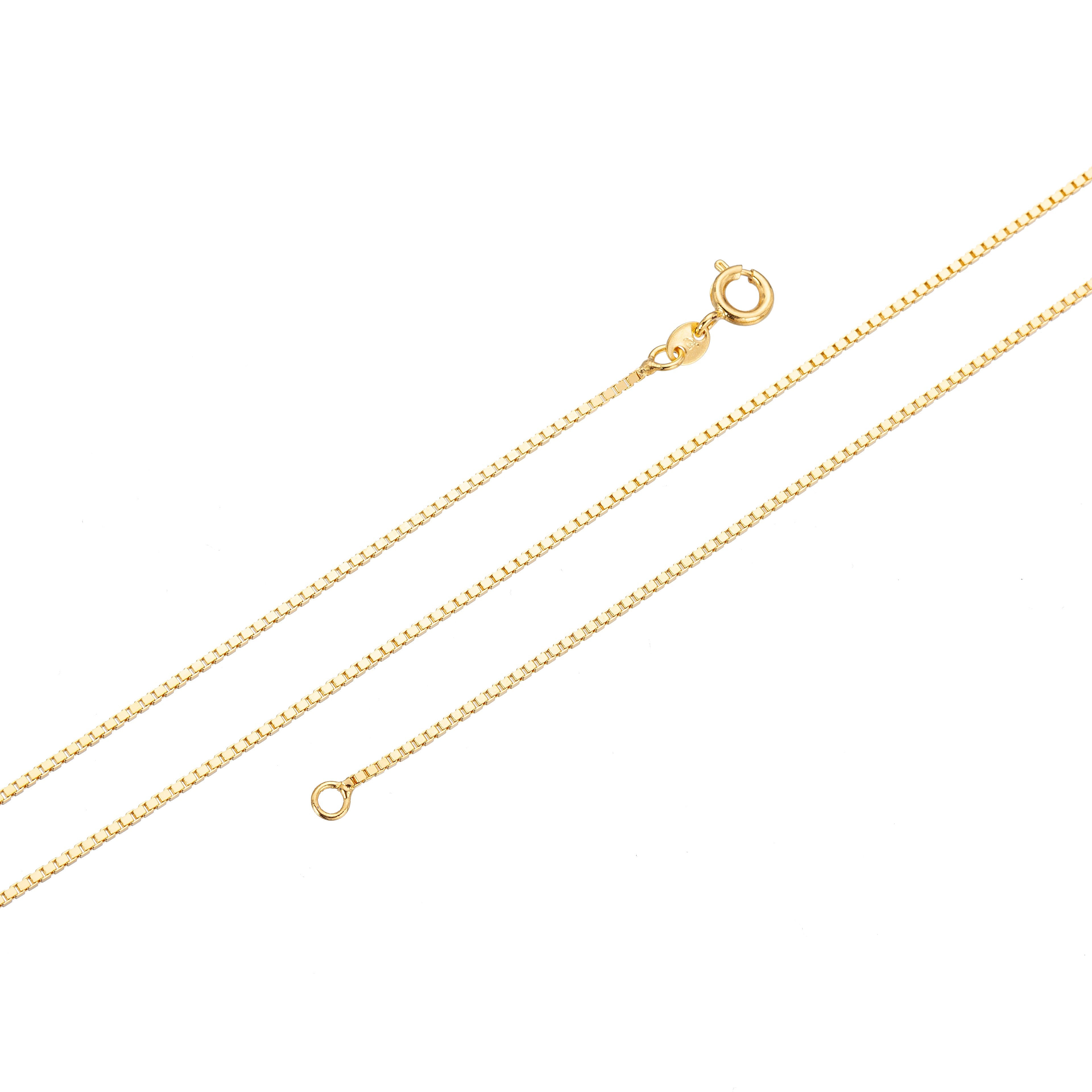 Clearance Pricing BLOWOUT 24K Gold Filled 1.2mm Dainty Box 20 Inch Layering Chain Necklace | WA-215 - DLUXCA