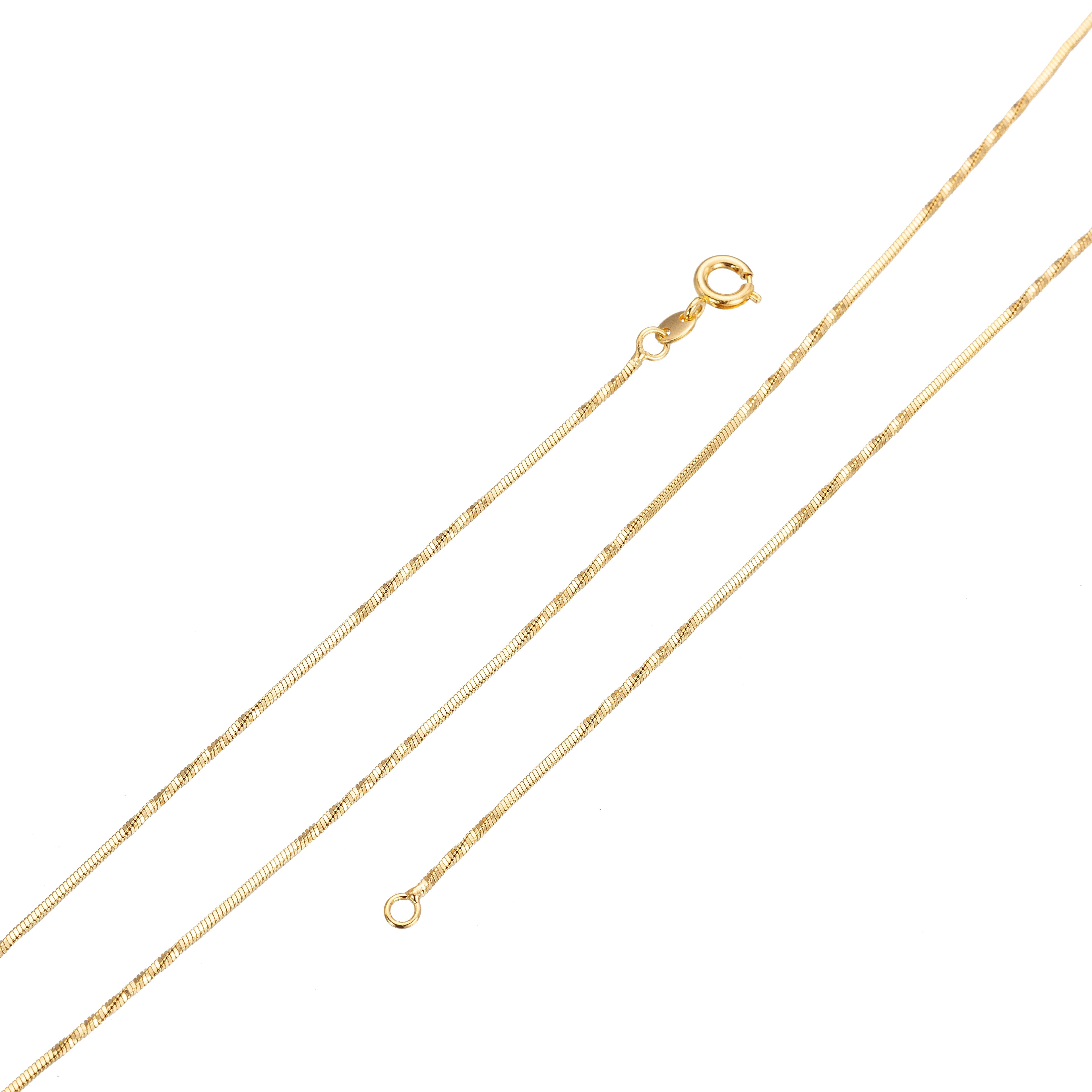 Clearance Pricing BLOWOUT Dainty 1.5mm Twisted Omega Snake 18.5 Inch Layering Chain Necklace | WA-219 - DLUXCA