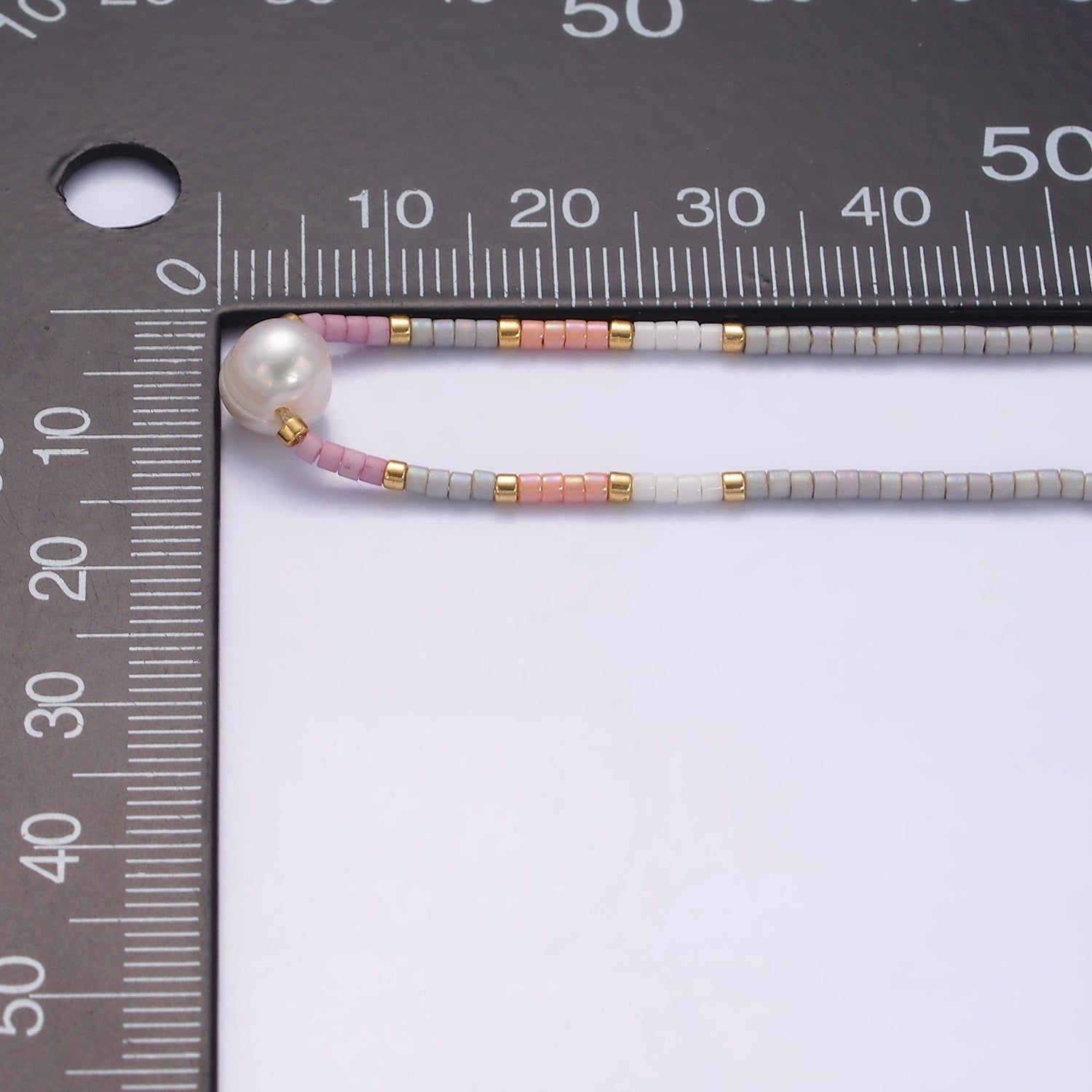 Dainty Shell Pearl Cord Bracelet with Gray Pink Gold Cylinder Beaded Adjustable Bracelet WA-2202 - DLUXCA
