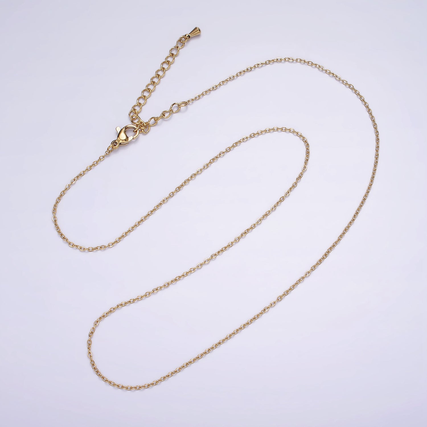 14K Gold Filled 0.7mm Dainty Cable 18 Inch Layering Chain Necklace | WA-2211 - DLUXCA