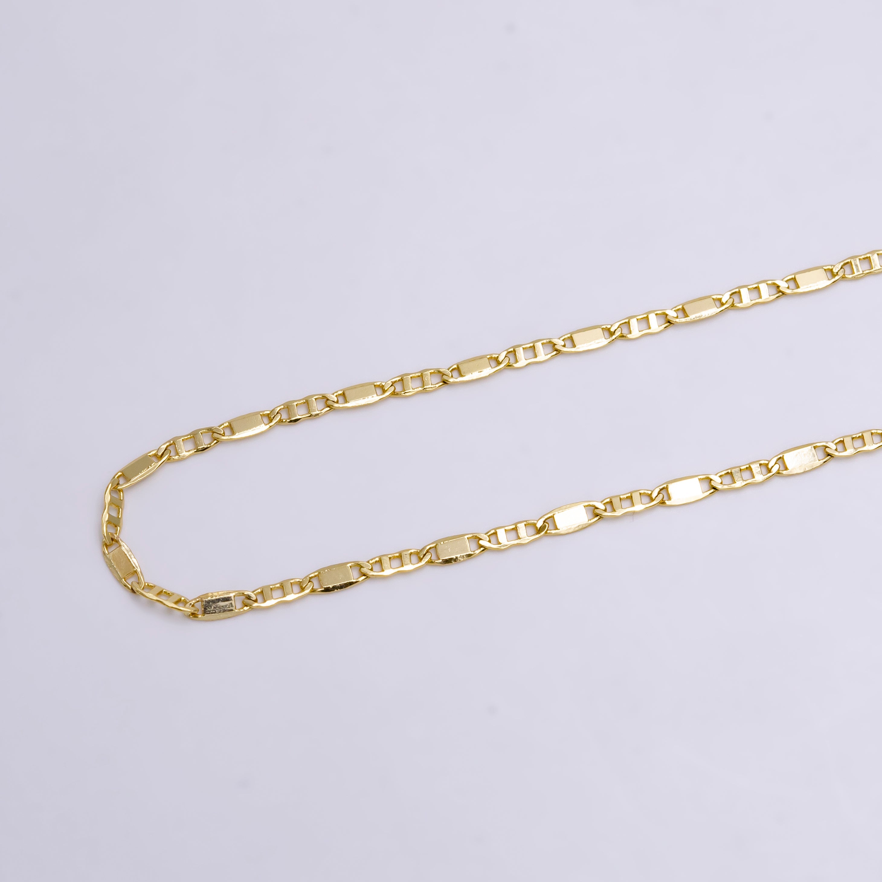 14K Gold Filled 2.3mm Unique Mariner 17.5 Inch Layering Chain Necklace | WA-2215 - DLUXCA