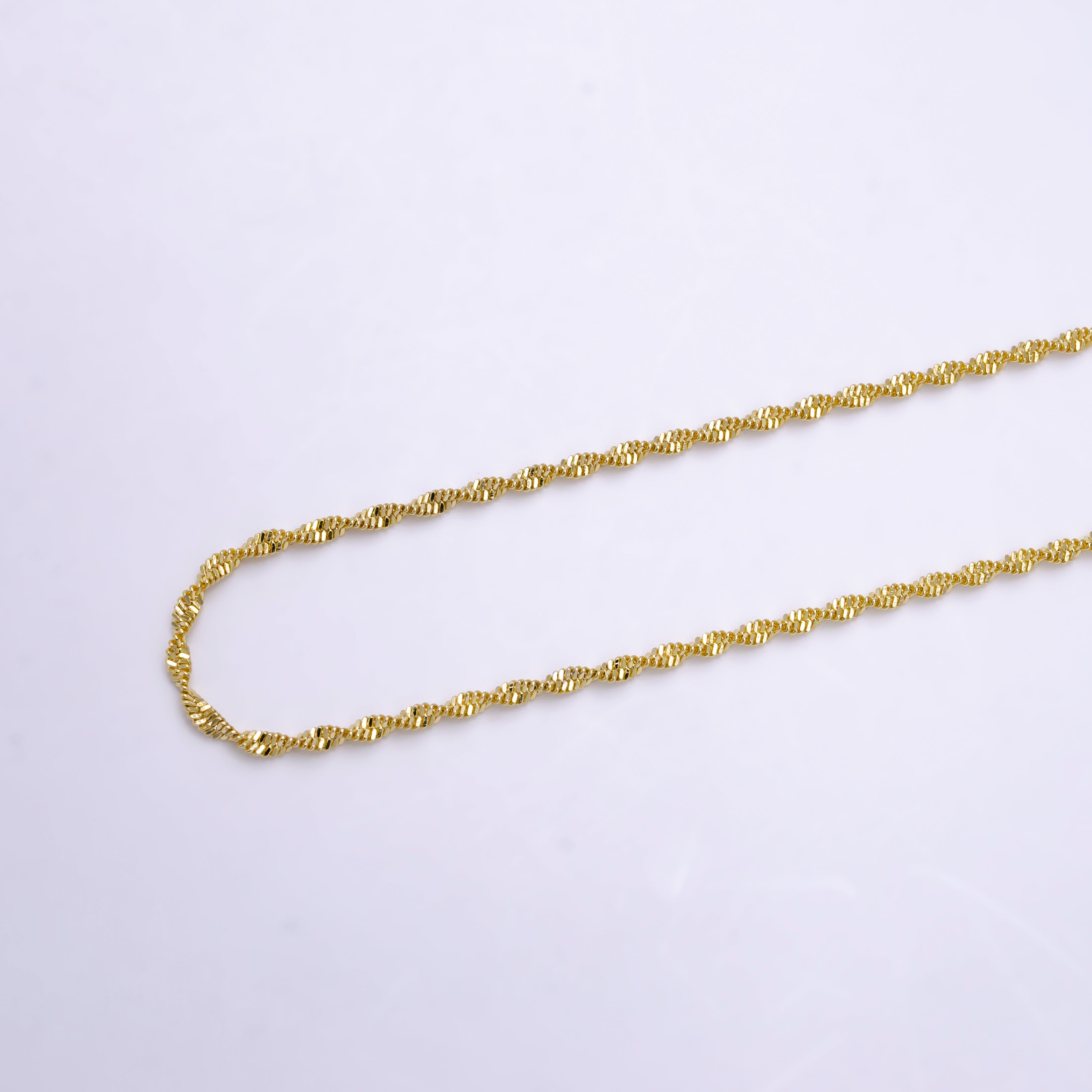 Dainty Gold Chain Necklace, Twist Chain Necklace Ready To Wear for Jewelry Making WA-1118 - DLUXCA