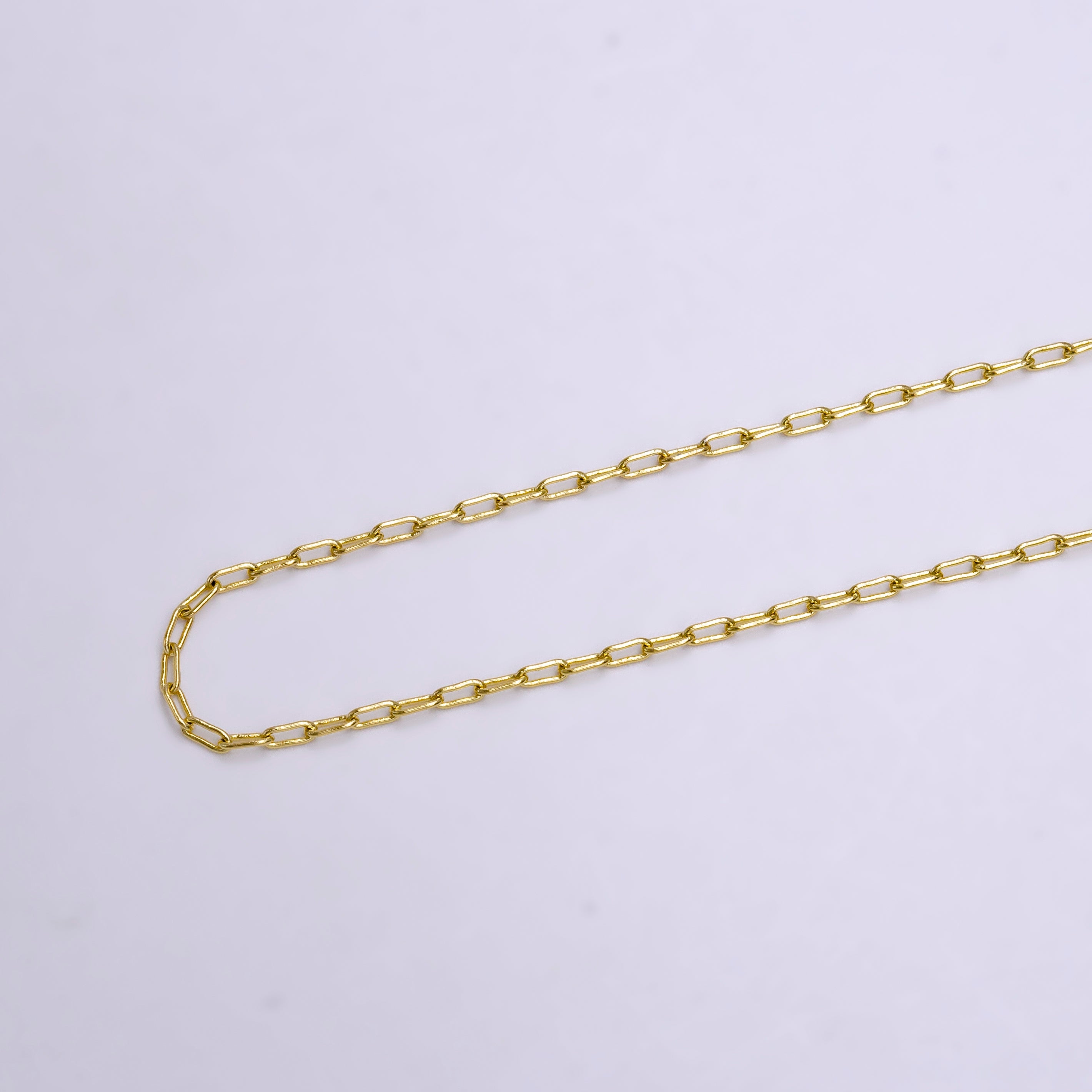 14K Gold Filled 2mm Paperclip 18 Inch, 16 Inch, 20 Inch Paperclip Choker Layering Chain Necklace | WA-2225 ~ WA-2227 - DLUXCA