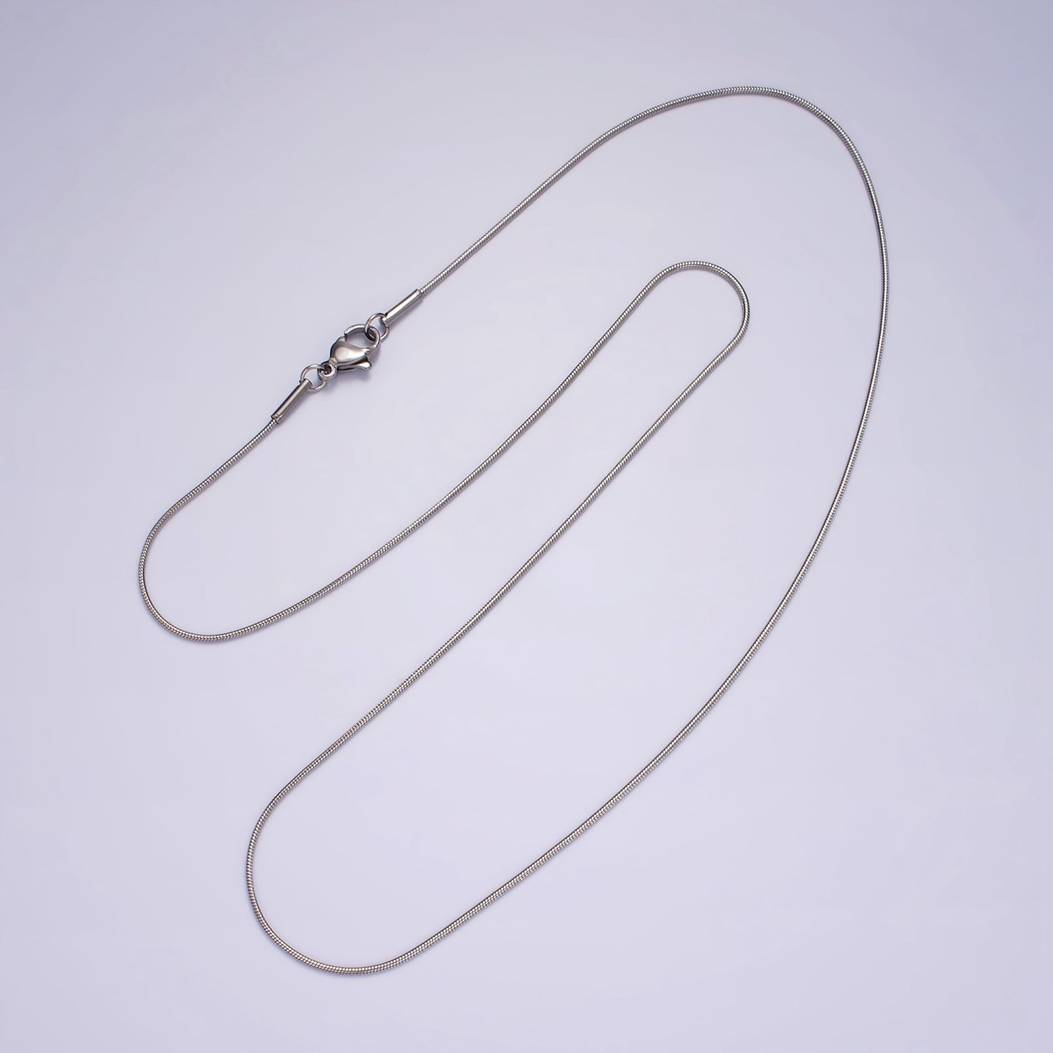 Stainless Steel 1mm Dainty Snake Cocoon 20 Inch Chain Layering Necklace | WA-2260 - DLUXCA