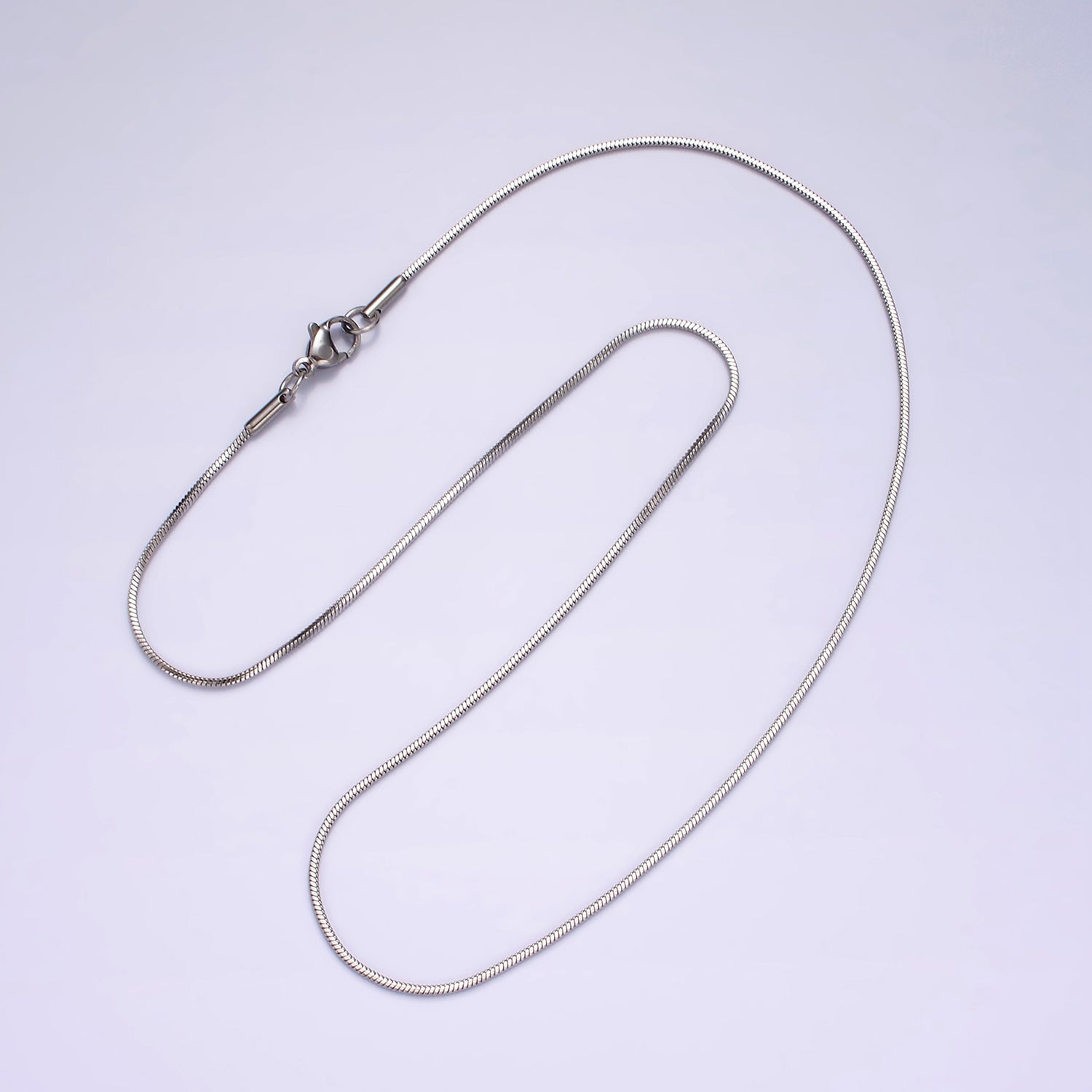 Stainless Steel 1.2mm Dainty Snake 18 Inch Layering Chain Necklace | WA-2267 - DLUXCA