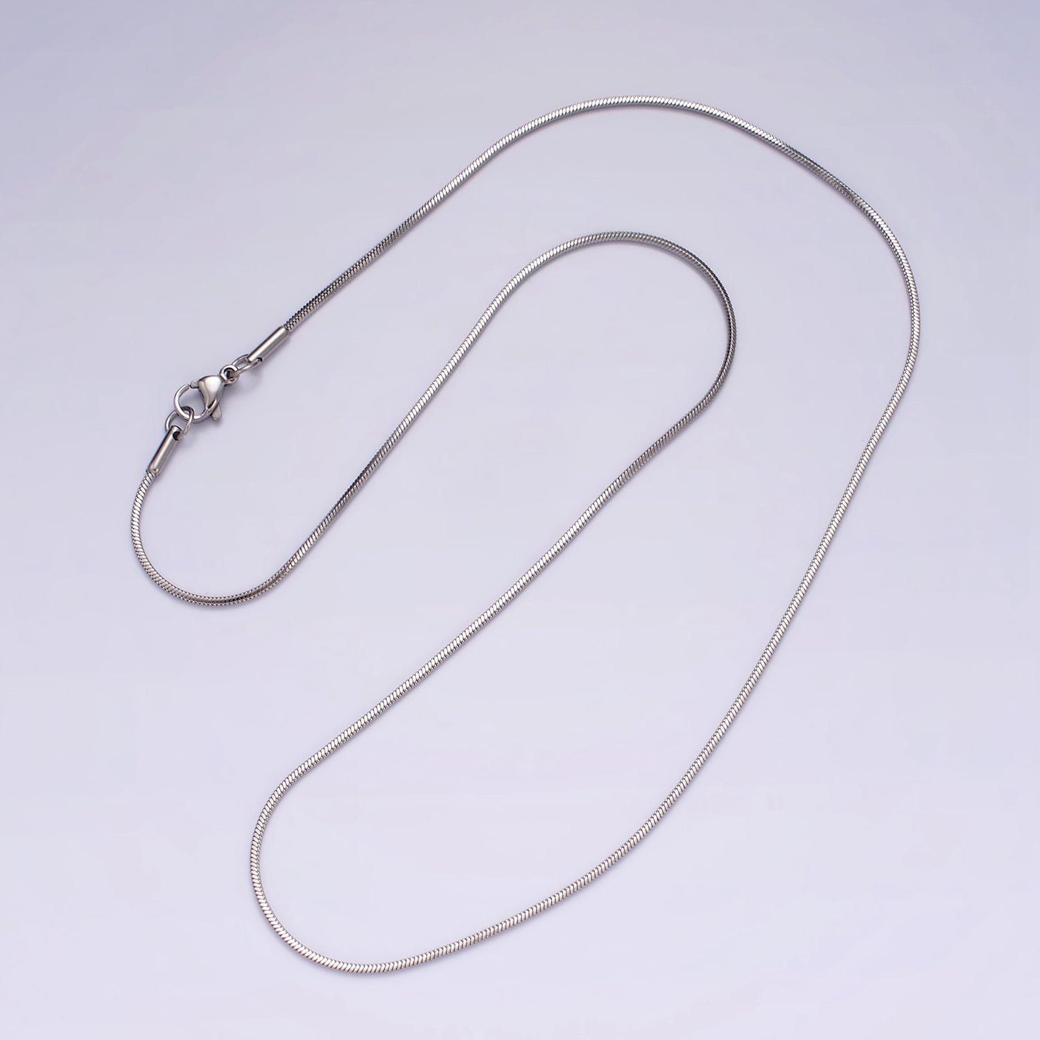 Stainless Steel 1.2mm Dainty Cocoon Omega 20 Inch Layering Chain Necklace | WA-2268 - DLUXCA