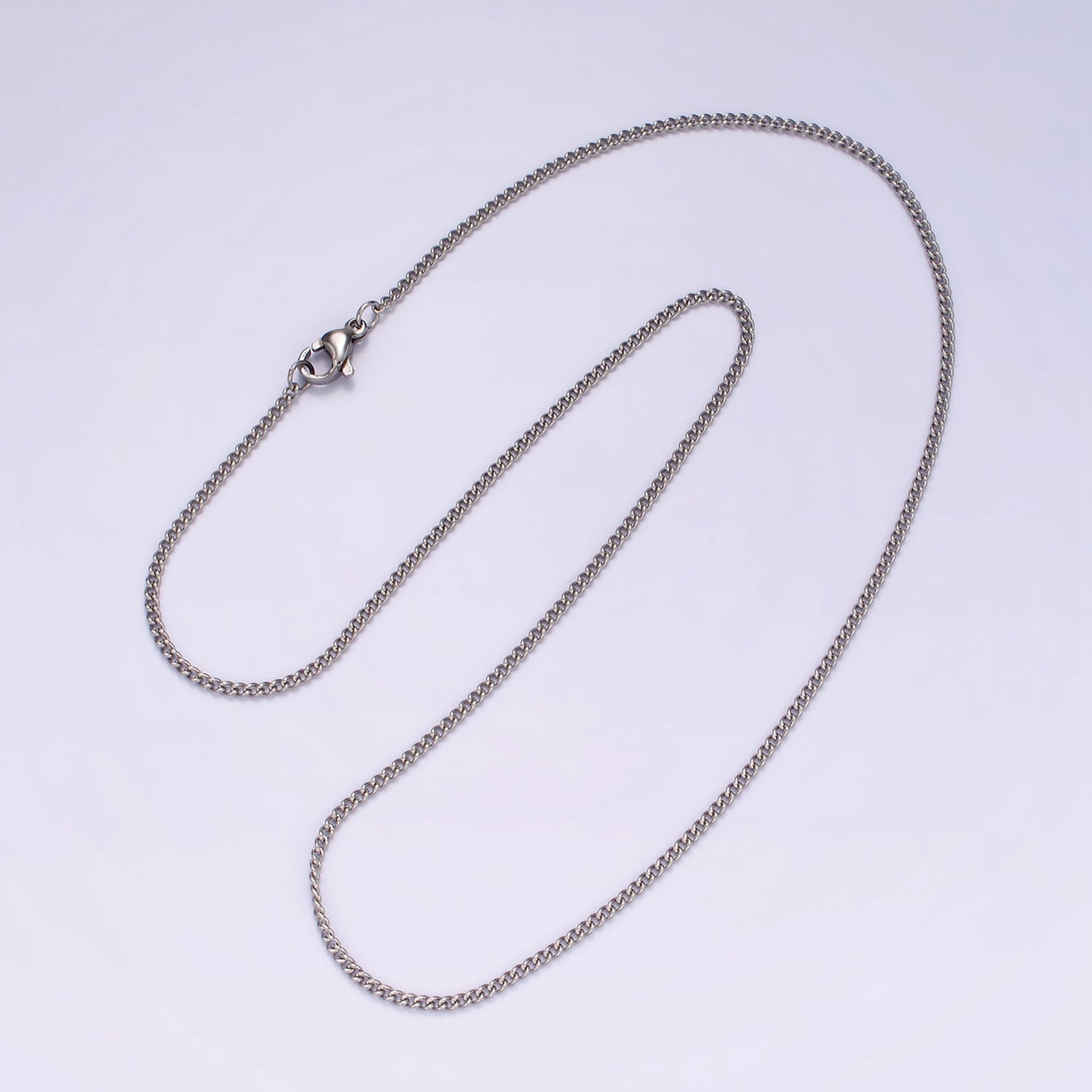 Stainless Steel 1.5mm Curb Chain 18 Inch Layering Necklace | WA-2274 - DLUXCA