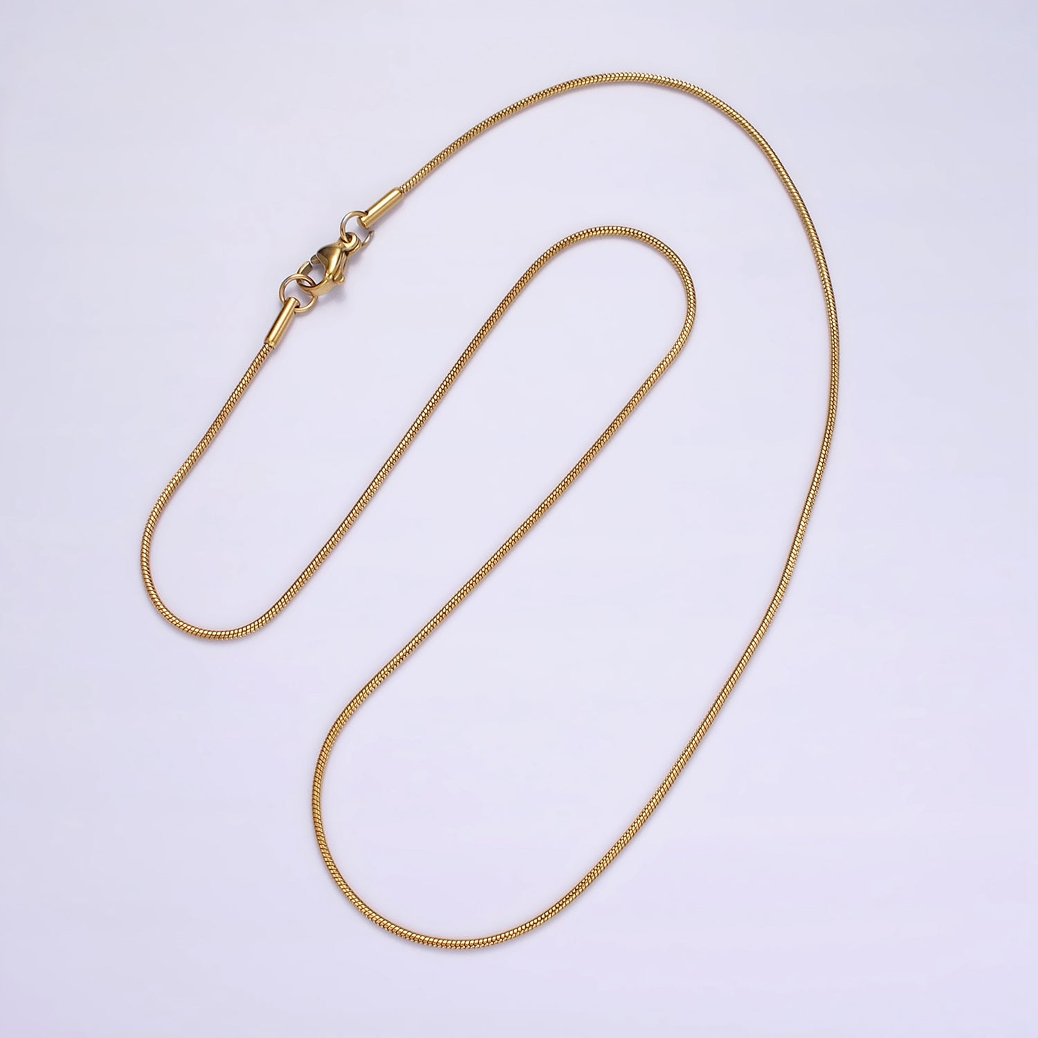 Stainless Steel 1mm Dainty Snake 18 Inch Layering Chain Necklace | WA-2302