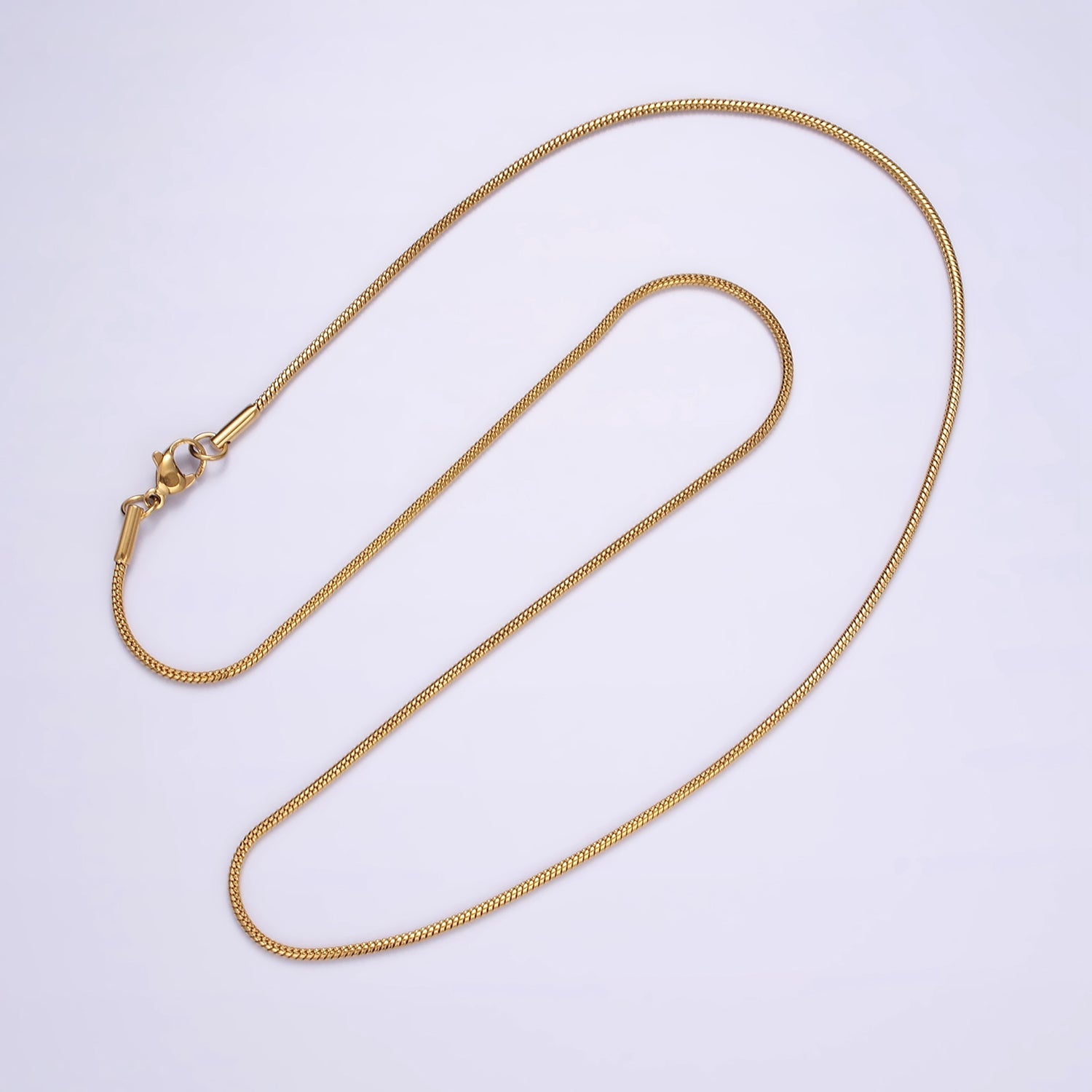 Stainless Steel 1.5mm Omega Cocoon 18 Inch, 20 Inch Layering Chain Necklace | WA2304 WA-2305