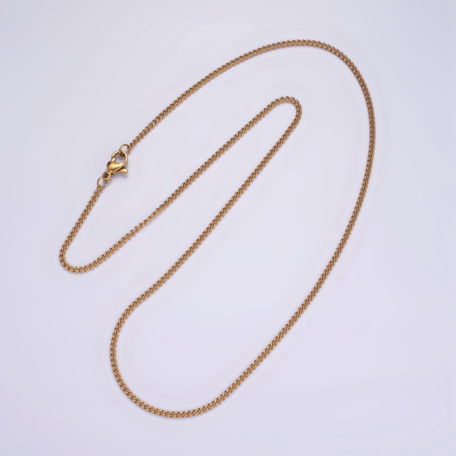 Stainless Steel 1.7mm Curb Chain 18 Inch Layering Necklace | WA-2315