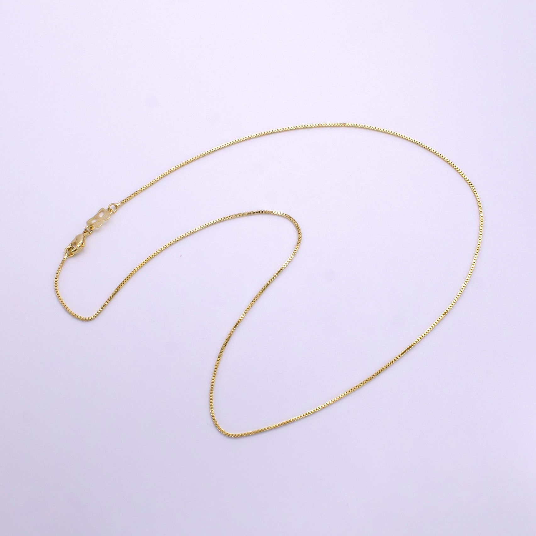 14K Gold Filled 0.8mm Dainty Box 16 Inch Choker Necklace | WA-2321