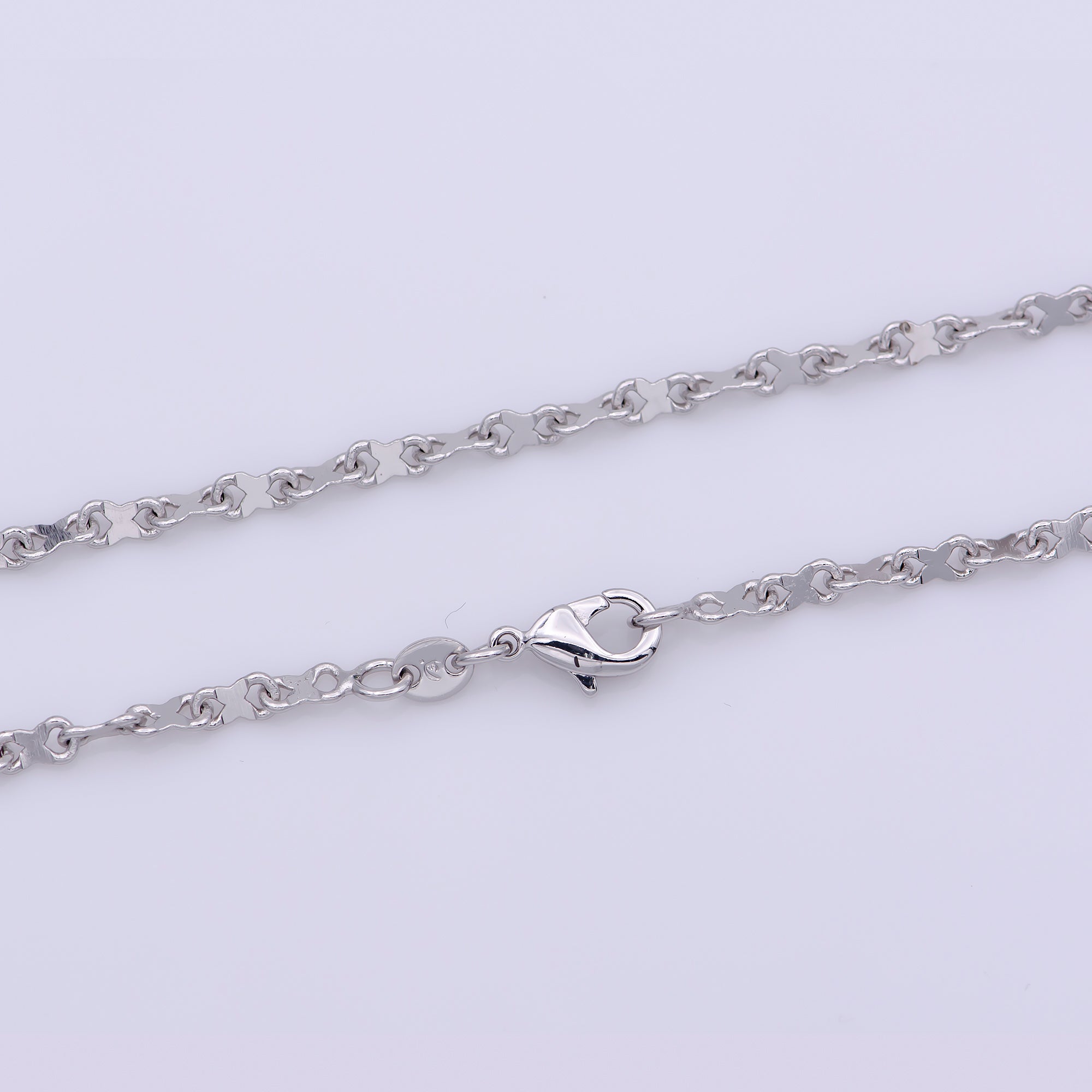 20 Inch Silver Anchor Chain Necklace 1.8mm Width Unique Chain Necklace w/ Lobster Clasps WA238 - DLUXCA