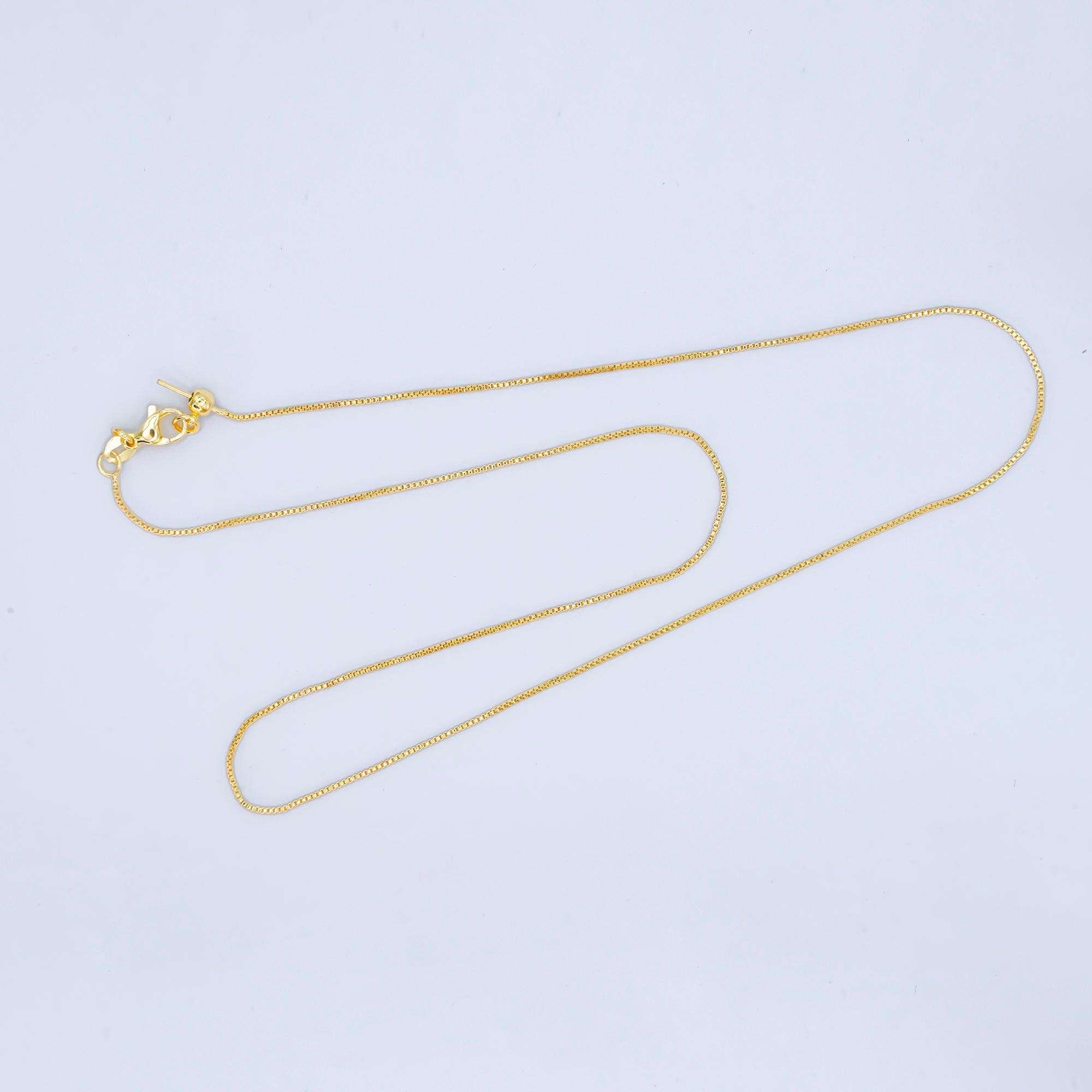 24K Gold Filled 0.9mm Box Chain 19 Inch Adjustable Threader Necklace | WA-2738