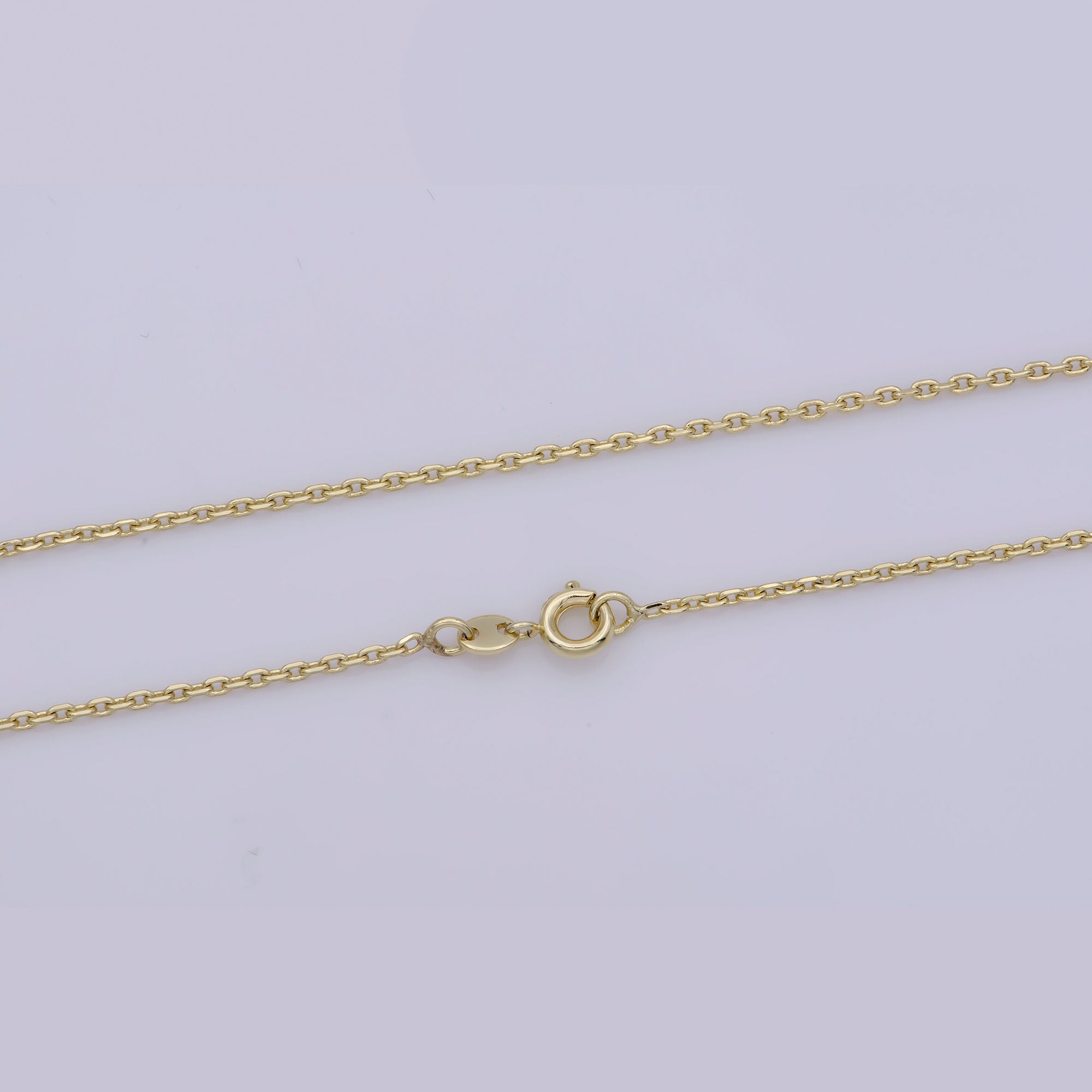 14K Gold Filled 1.3mm Dainty Minimalist Cable 18 Inch Layering Chain Necklace | WA-282 - DLUXCA