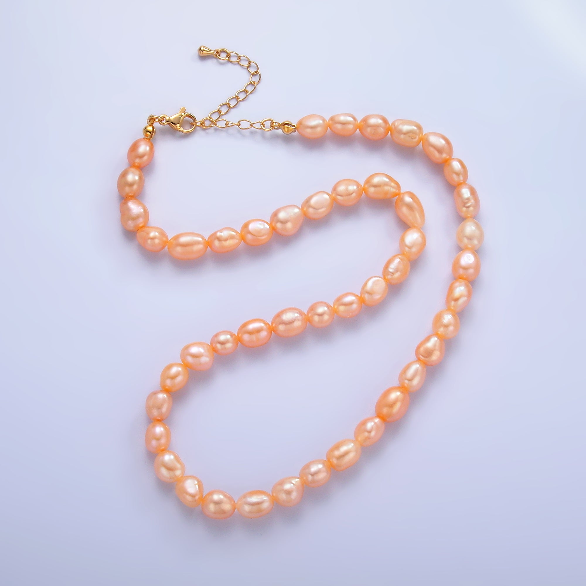24K Gold Filled 7mm Pink Freshwater Pearl 16 Inch Necklace | WA-3016