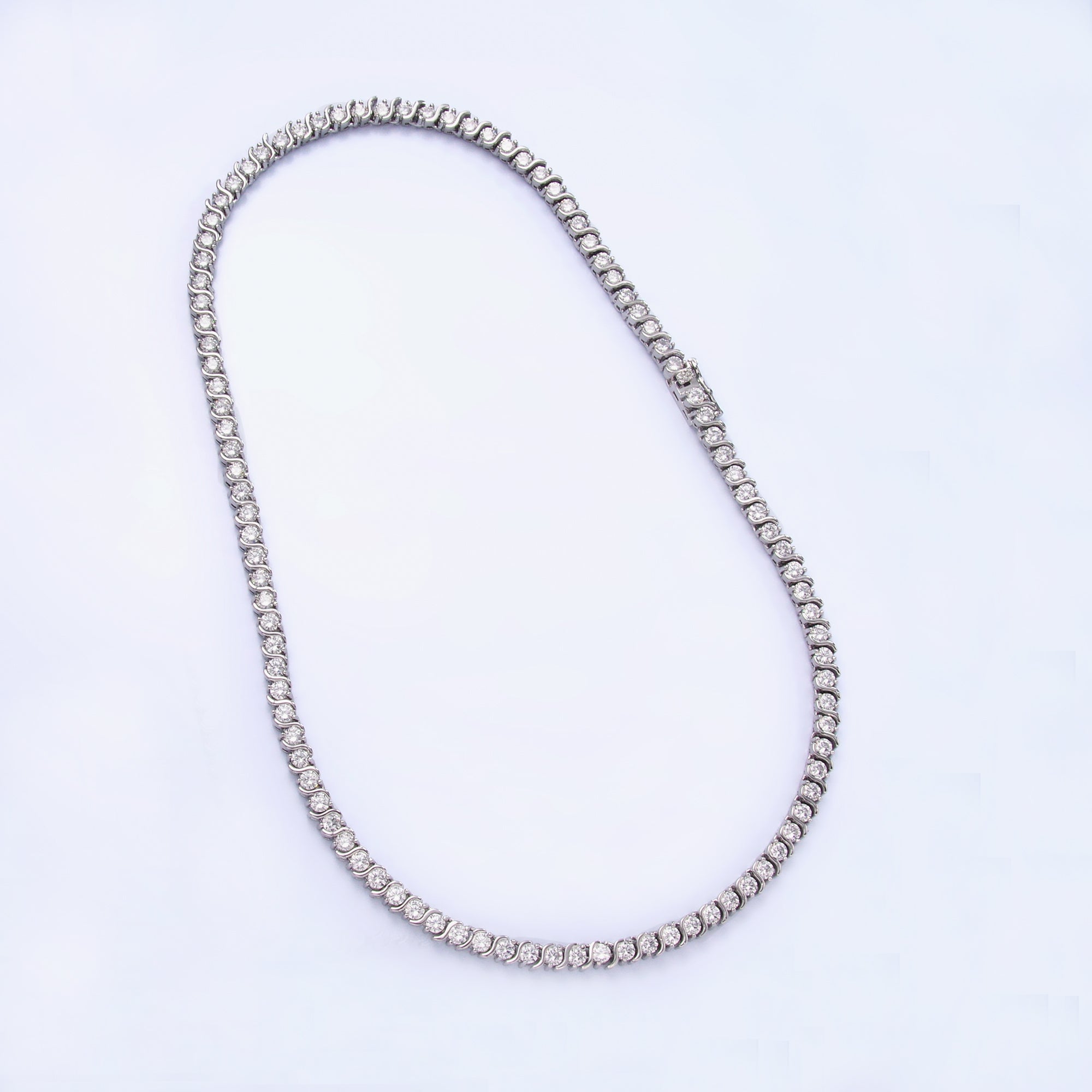 24K Gold Filled Curved S-Link Tennis Chain 16 Inch Necklace in Gold & Silver | WA-3028 WA-3029