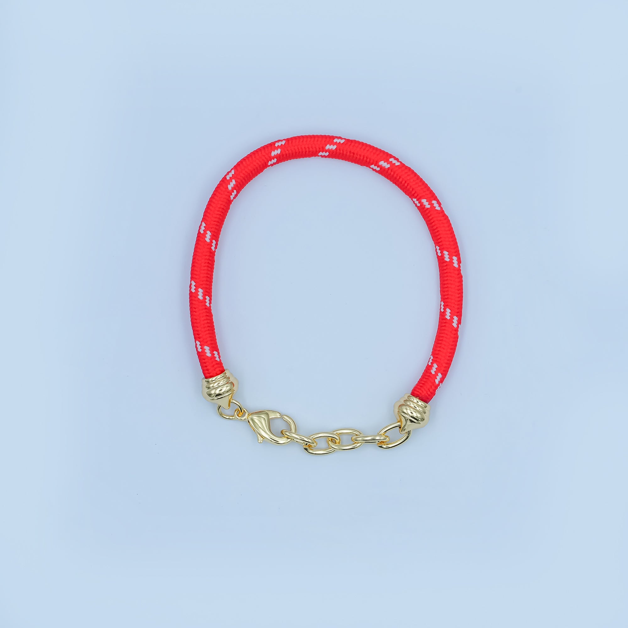 24K Gold Filled Red, Pink, Blue, Green, Beige, Teal Cord Chain Bracelet | WA-3055 ~ WA-3060