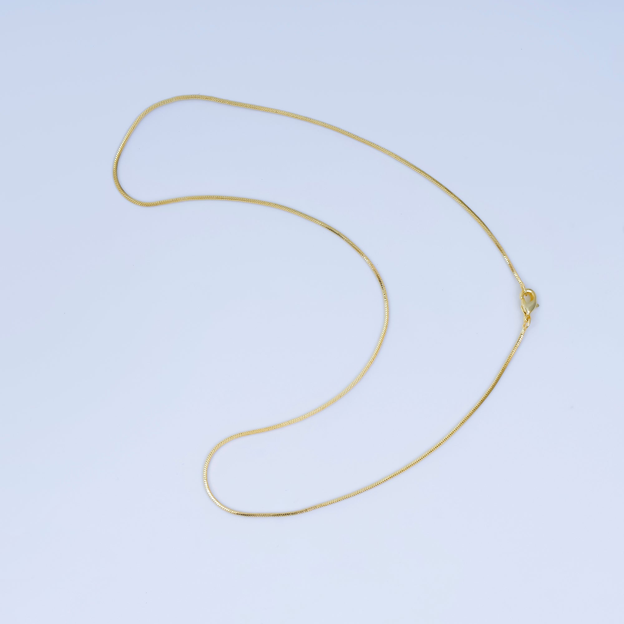 24K Gold Filled 1.2mm Cocoon Snake 17.5 Inch Chain Necklace | WA-3229