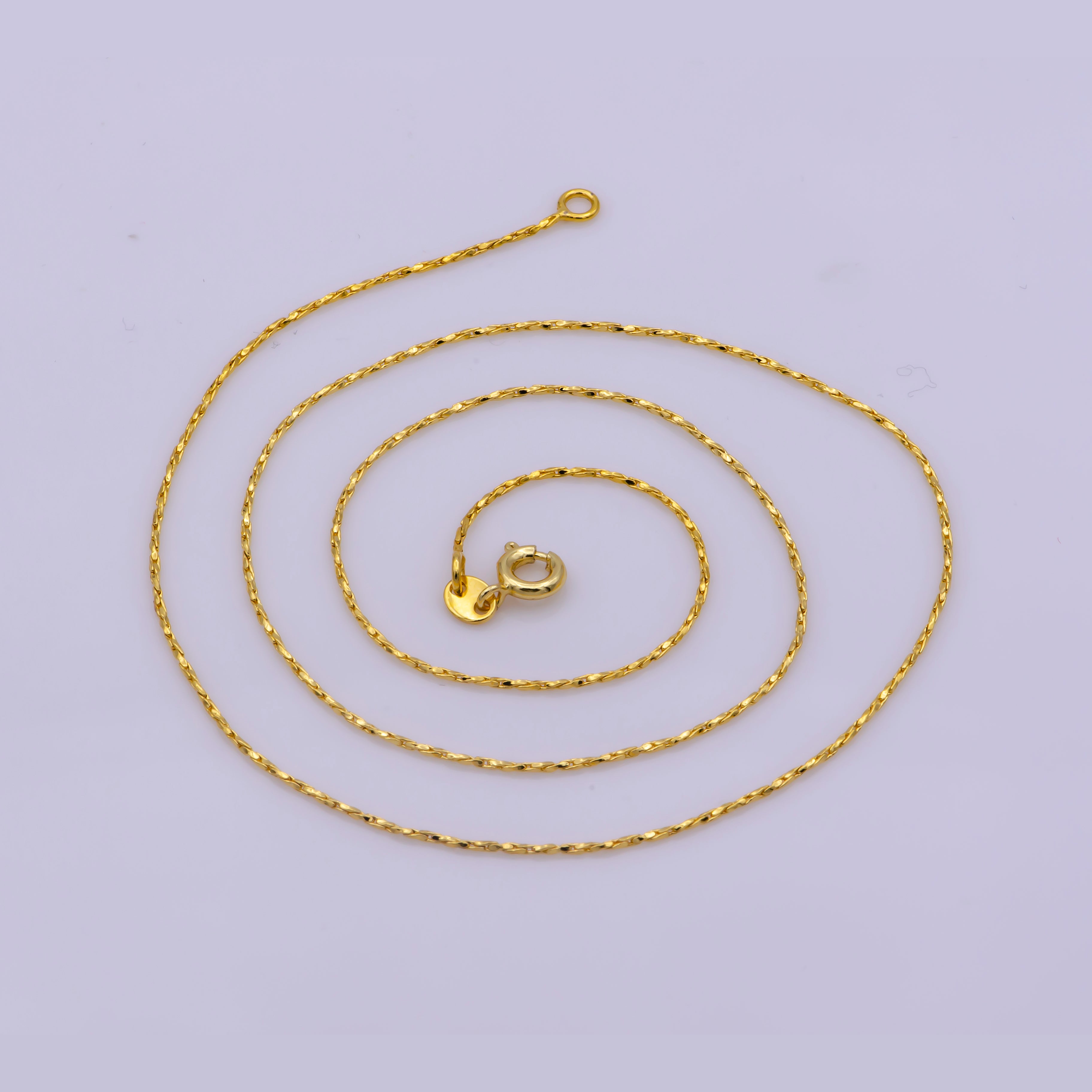 Clearance Pricing BLOWOUT 0.8mm Dainty Wheat 18 Inches Layering Chain Necklace w.Spring Ring | WA-396 - DLUXCA