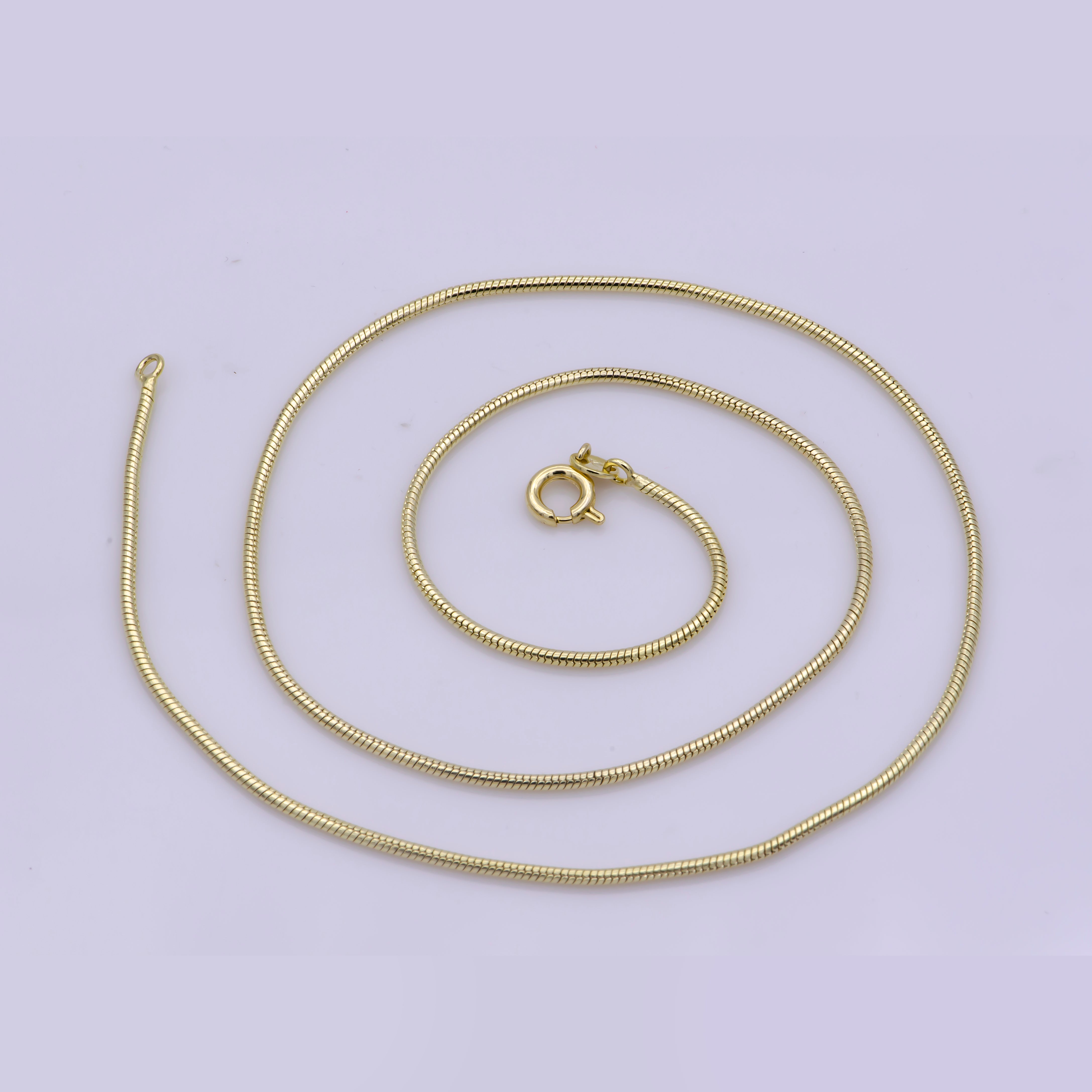 18 inch Gold Thin Snake Chain, Dainty Necklace, Snake Necklace, Everyday necklace , gold herringbone Necklace - DLUXCA