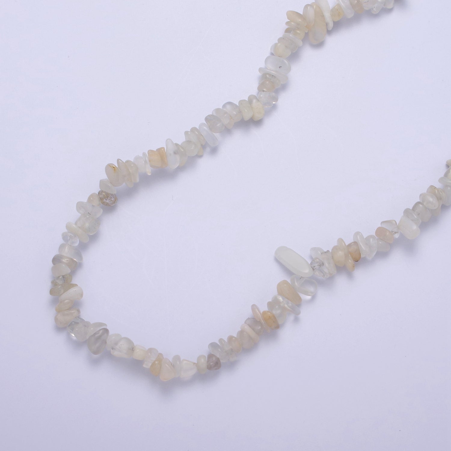 18 Inch Natural Genuine White Moonstone Gemstones Bead Necklace with 2" Extender WA-633 - DLUXCA