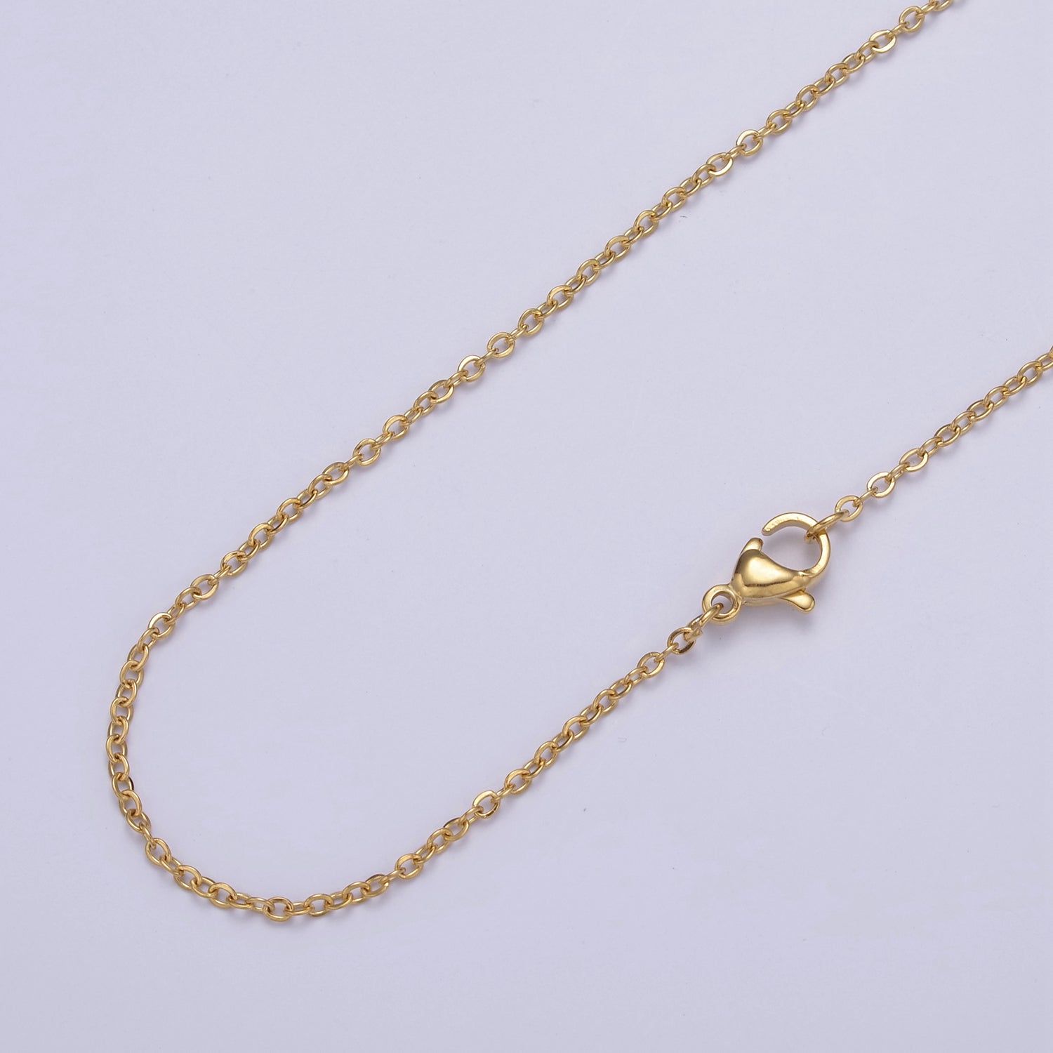 14K Gold Filled 1.6mm Dainty Cable 18.5 Inch Layering Chain Necklace in Gold & Silver | WA-732 WA-733 - DLUXCA