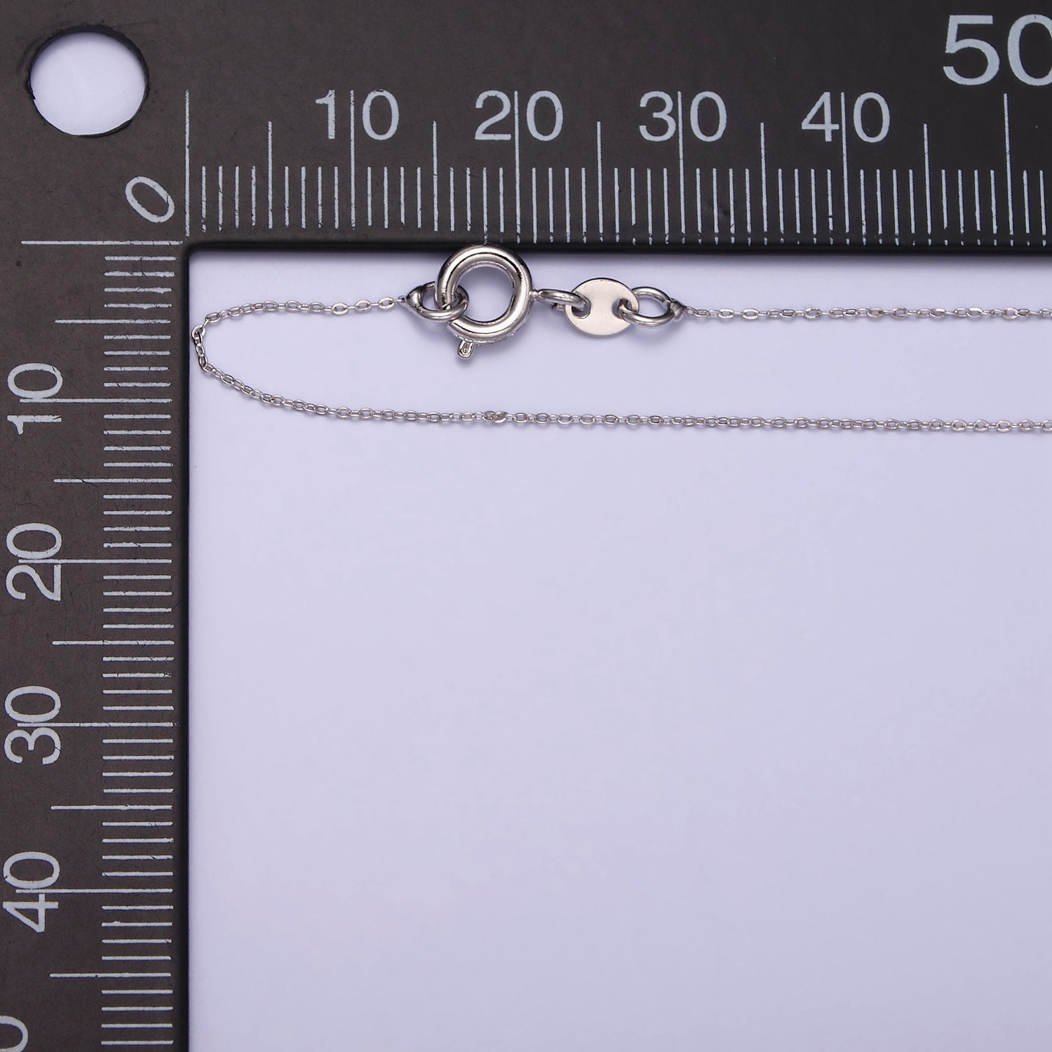 White Gold Filled Dainty 0.5mm Cable 15.5 Inch Choker Chain Necklace | WA-1877 - DLUXCA