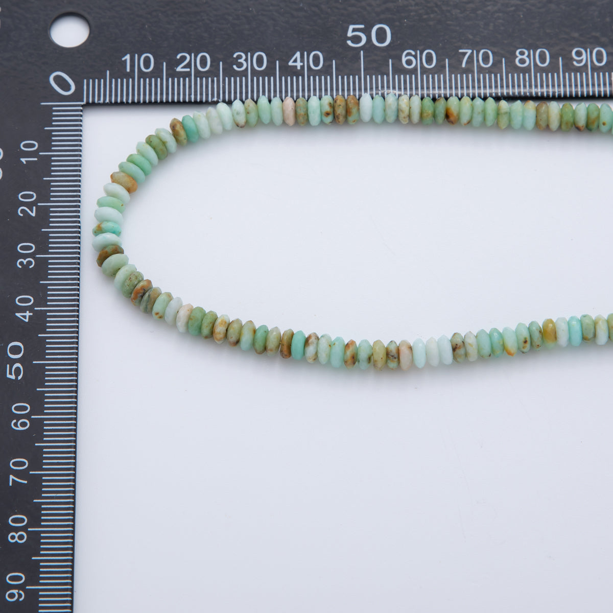 16K Gold Filled Teal Amazonite Rondelle Gemstone Bead 16 Inch Choker Handmade Necklace | WA-957