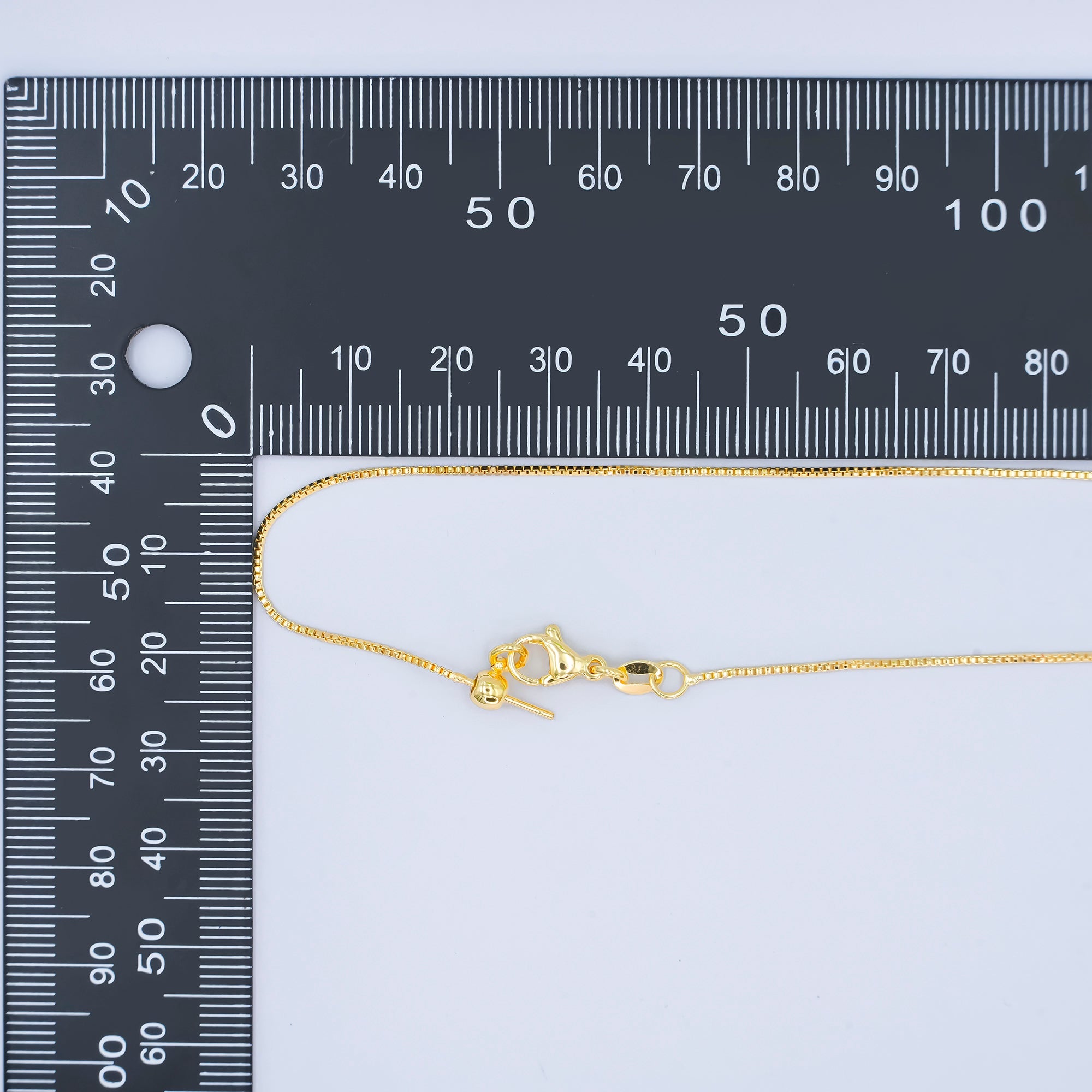 24K Gold Filled 0.9mm Box Chain 19 Inch Adjustable Threader Necklace | WA-2738